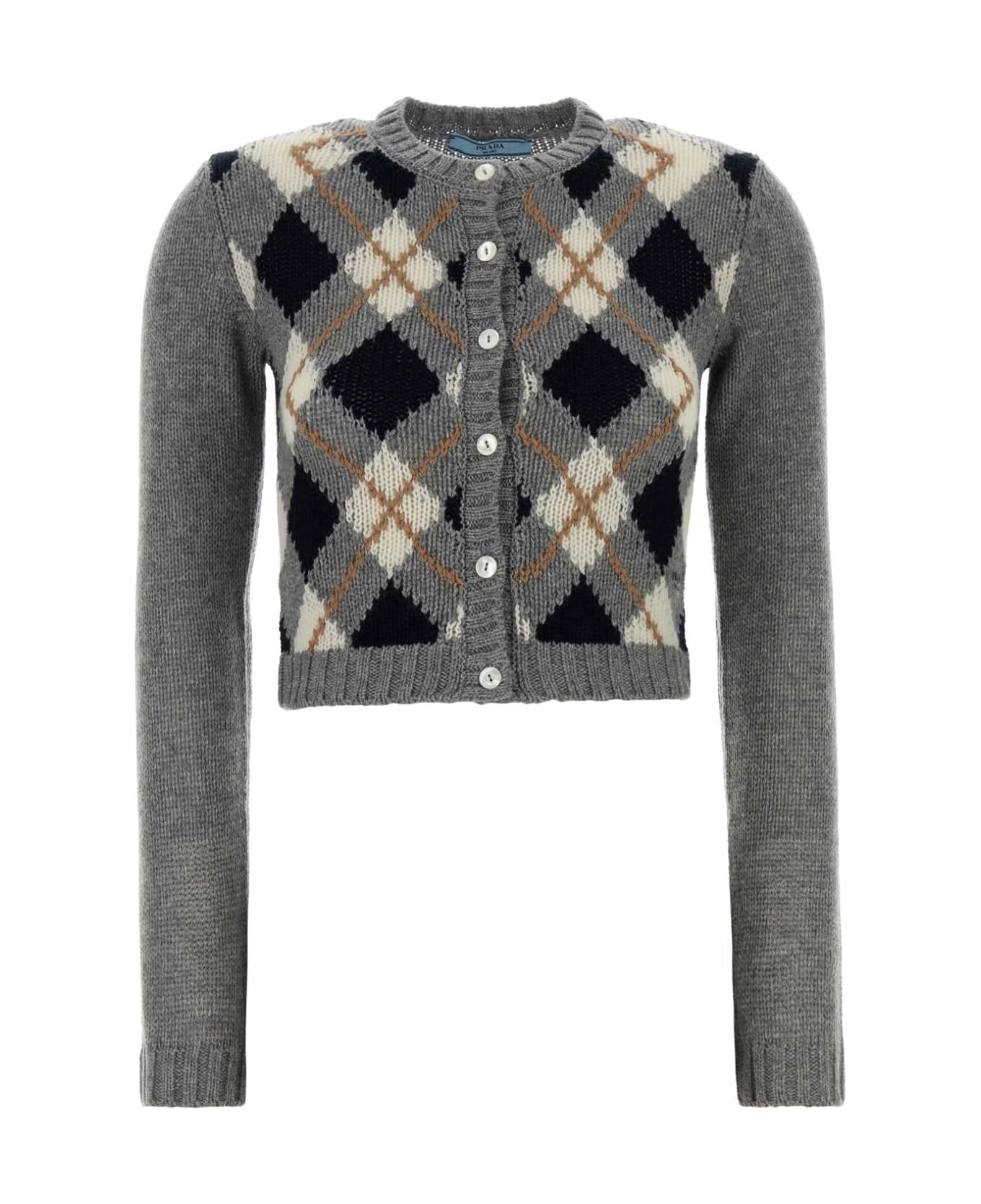 Prada Grey Cashmere Cardigan - GRIGIO