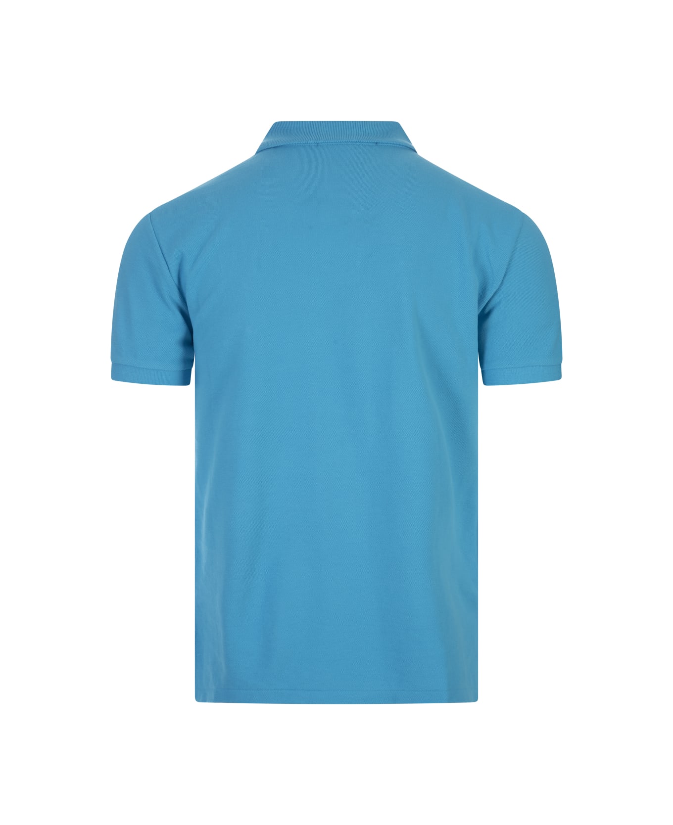 Ralph Lauren Grotto Blue And Orange Slim-fit Piquet Polo Shirt - Blue