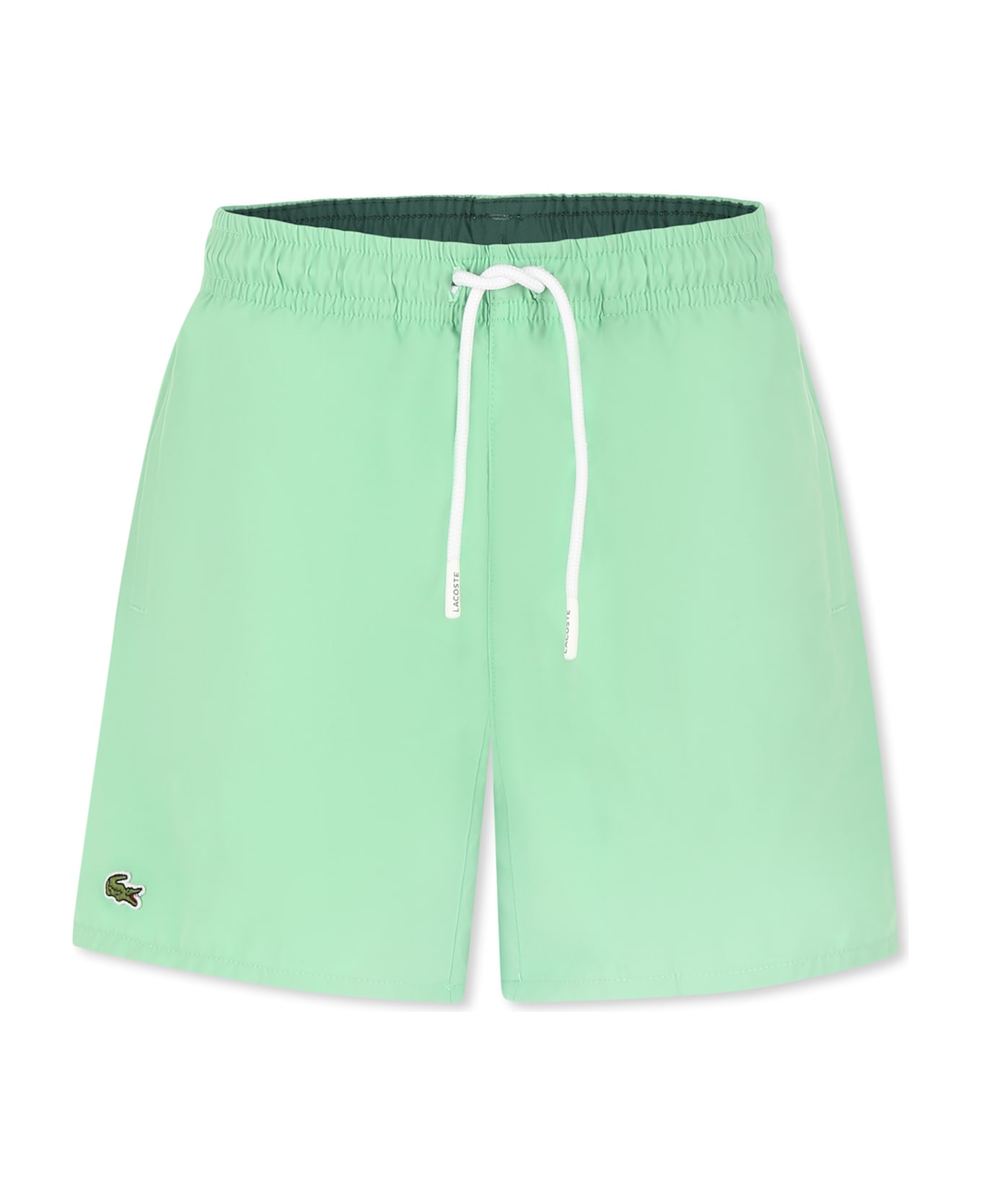 Lacoste Green Swim Shorts For Boy With Crocodile - Green
