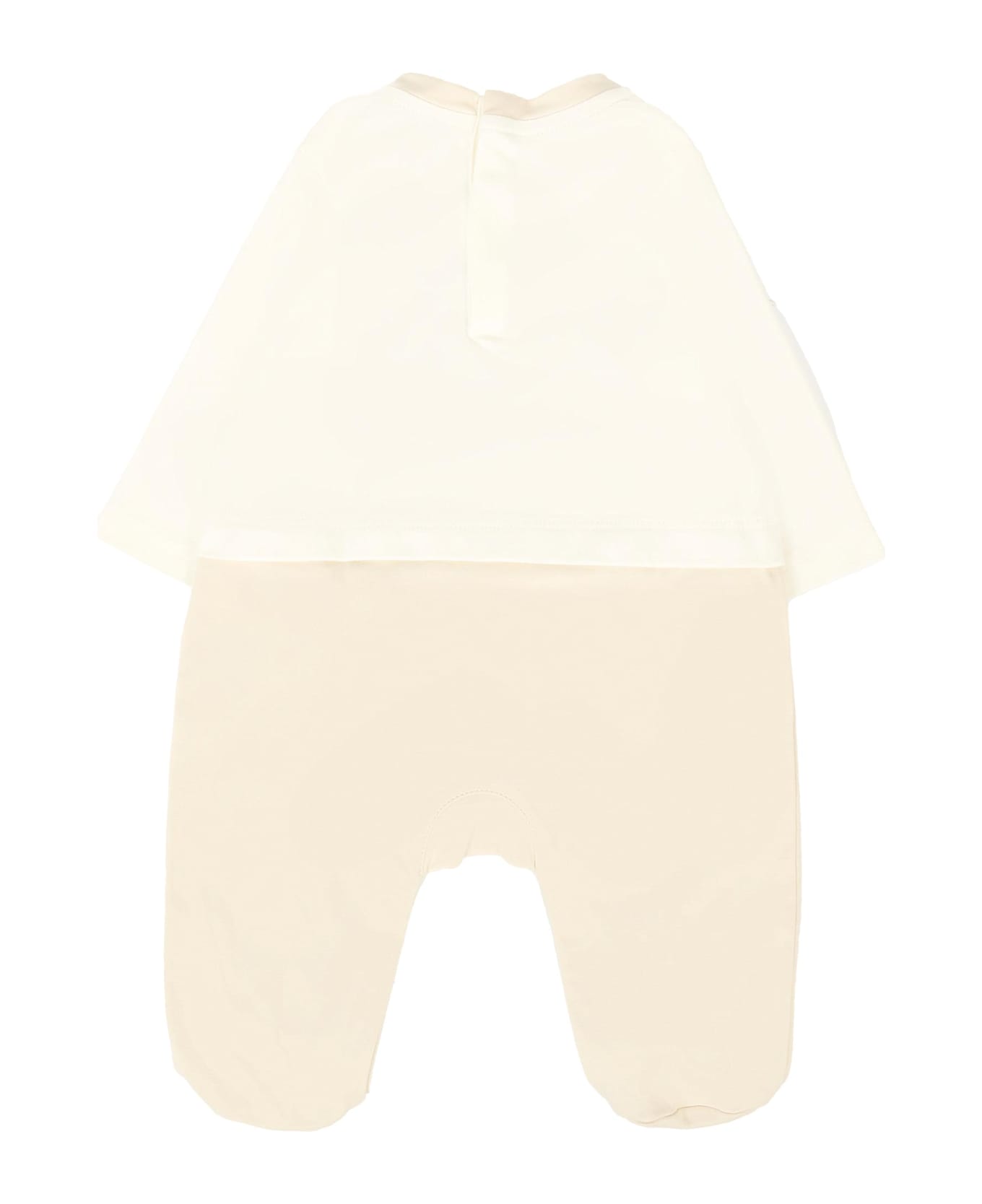 Dolce 
Gabbana Ivory Set For Babykids With Tiger And Logo - Ivory