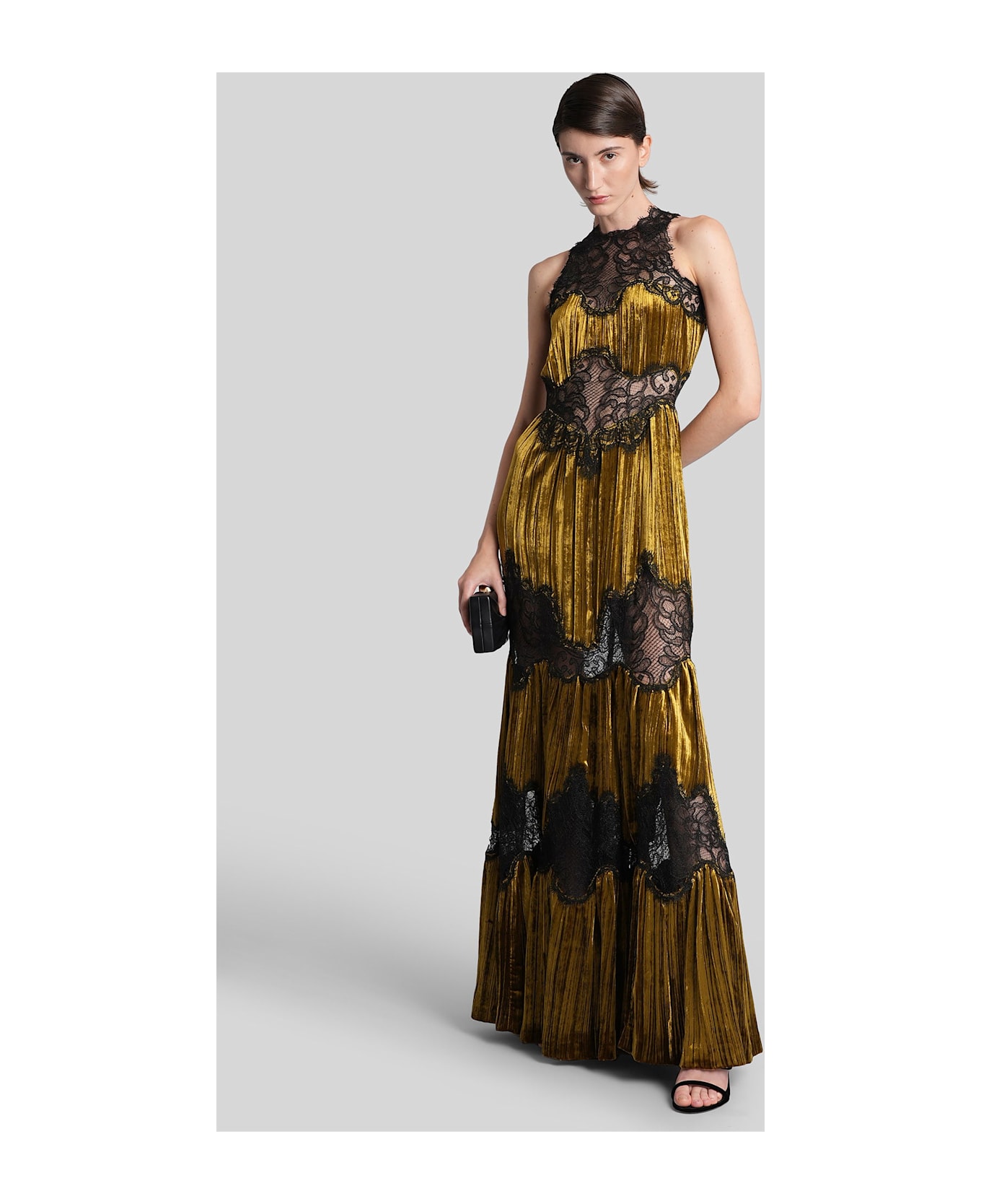 Costarellos Nassia Long Dress In Brown Viscose - brown