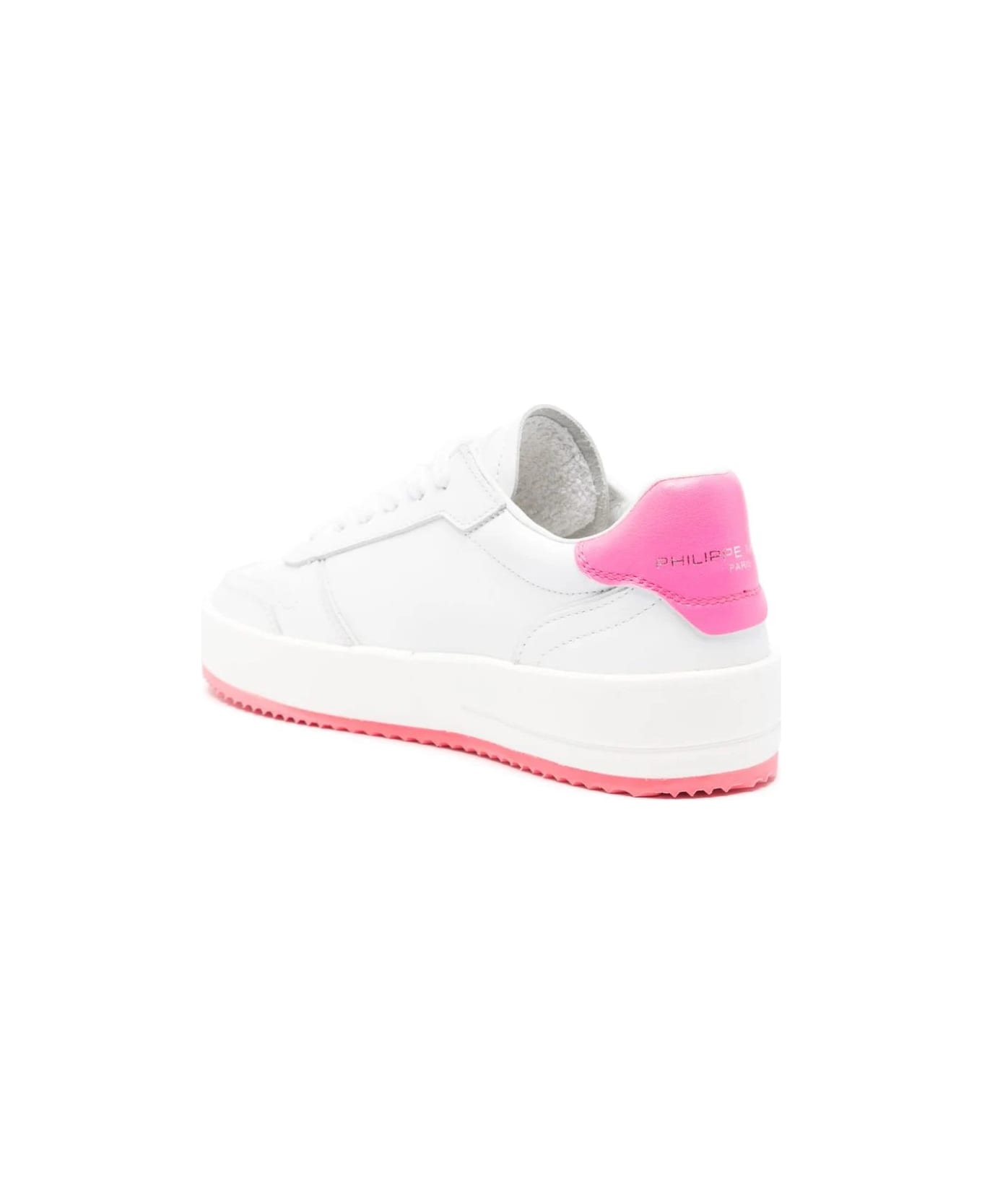 Philippe Model Nice Low Sneakers - White And Fuchsia - White スニーカー