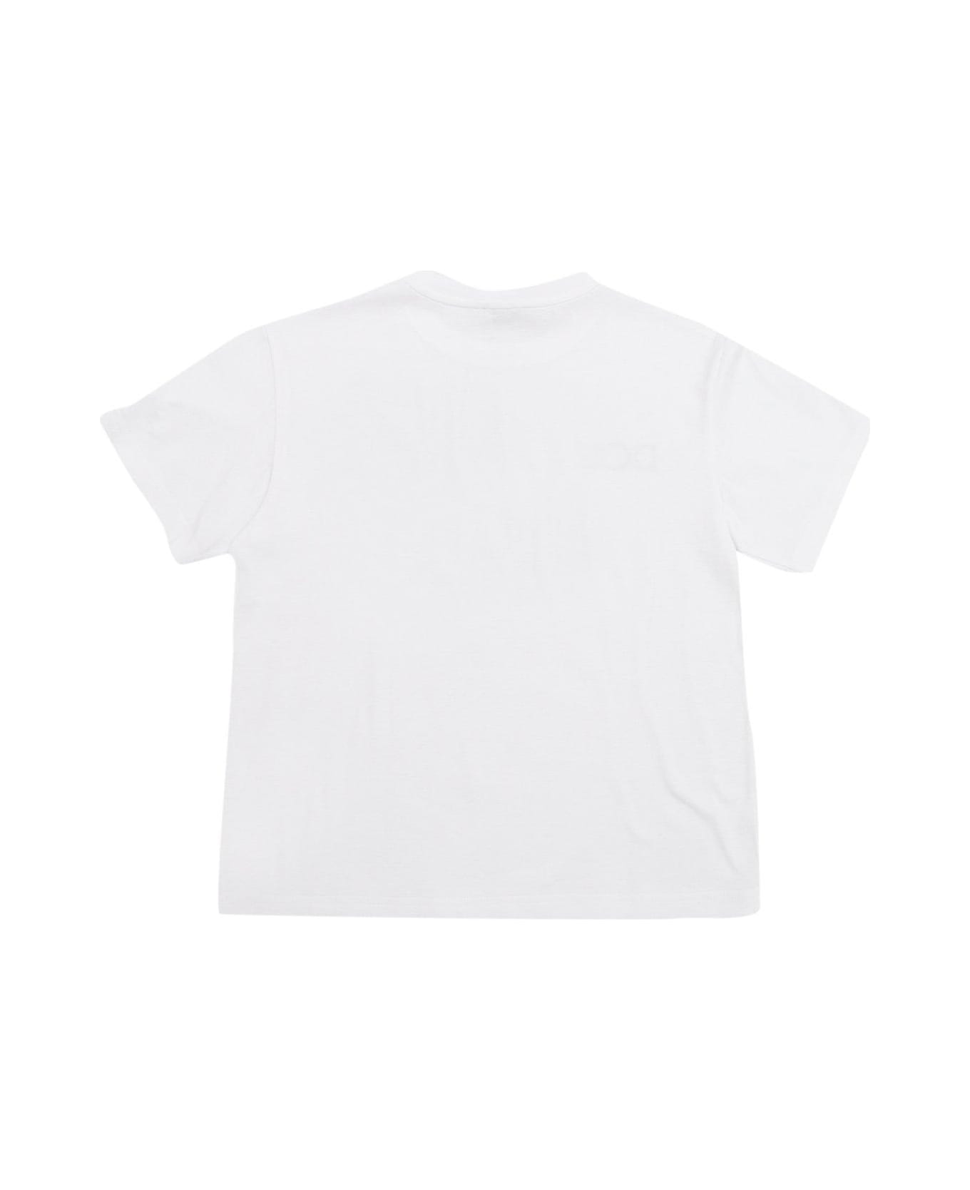 Dolce & Gabbana Logo Printed Crewneck T-shirt - Bianco Ottico Tシャツ＆ポロシャツ