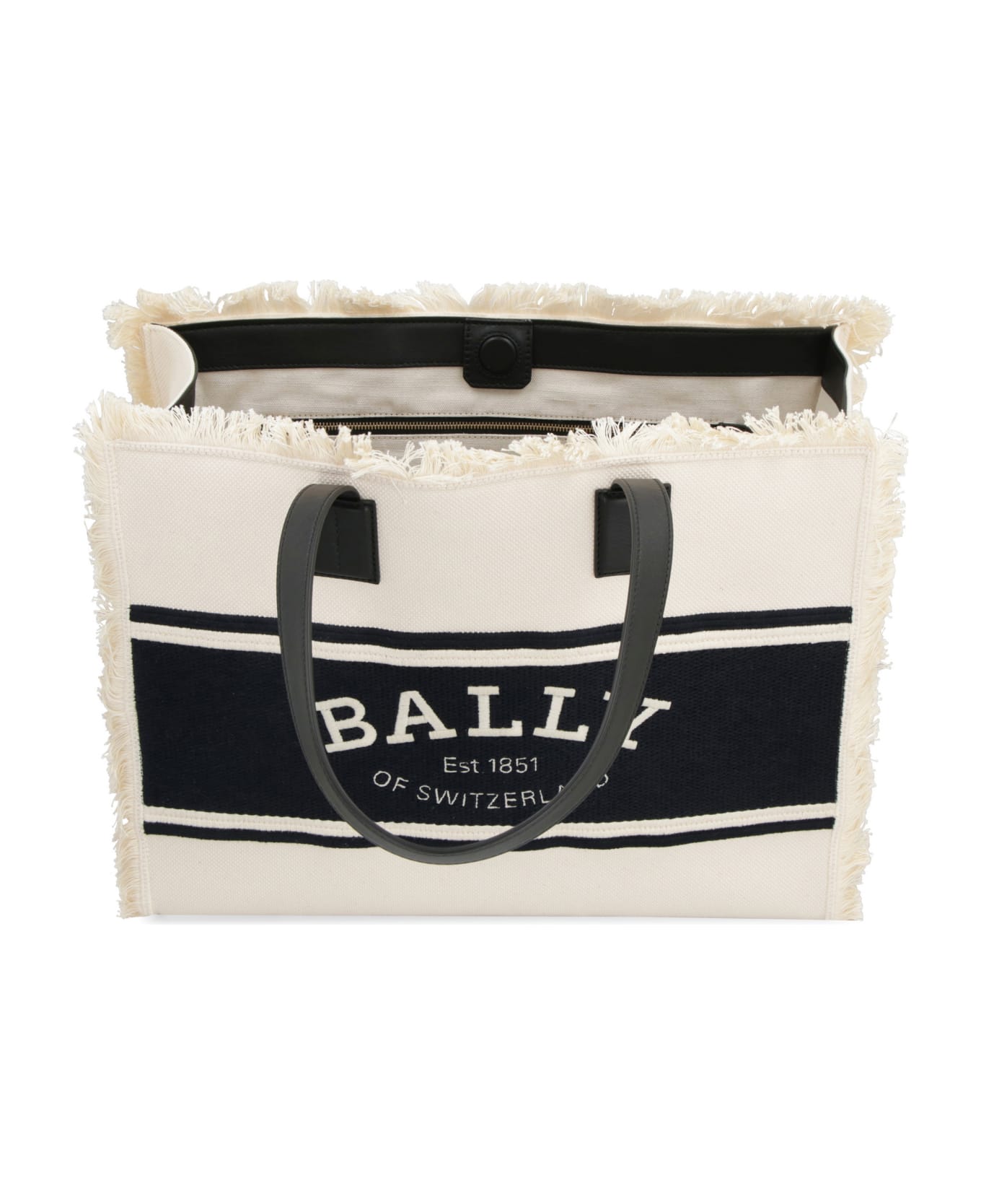 Bally Crystaliaew Canvas And Leather Shopping Bag - Ivory
