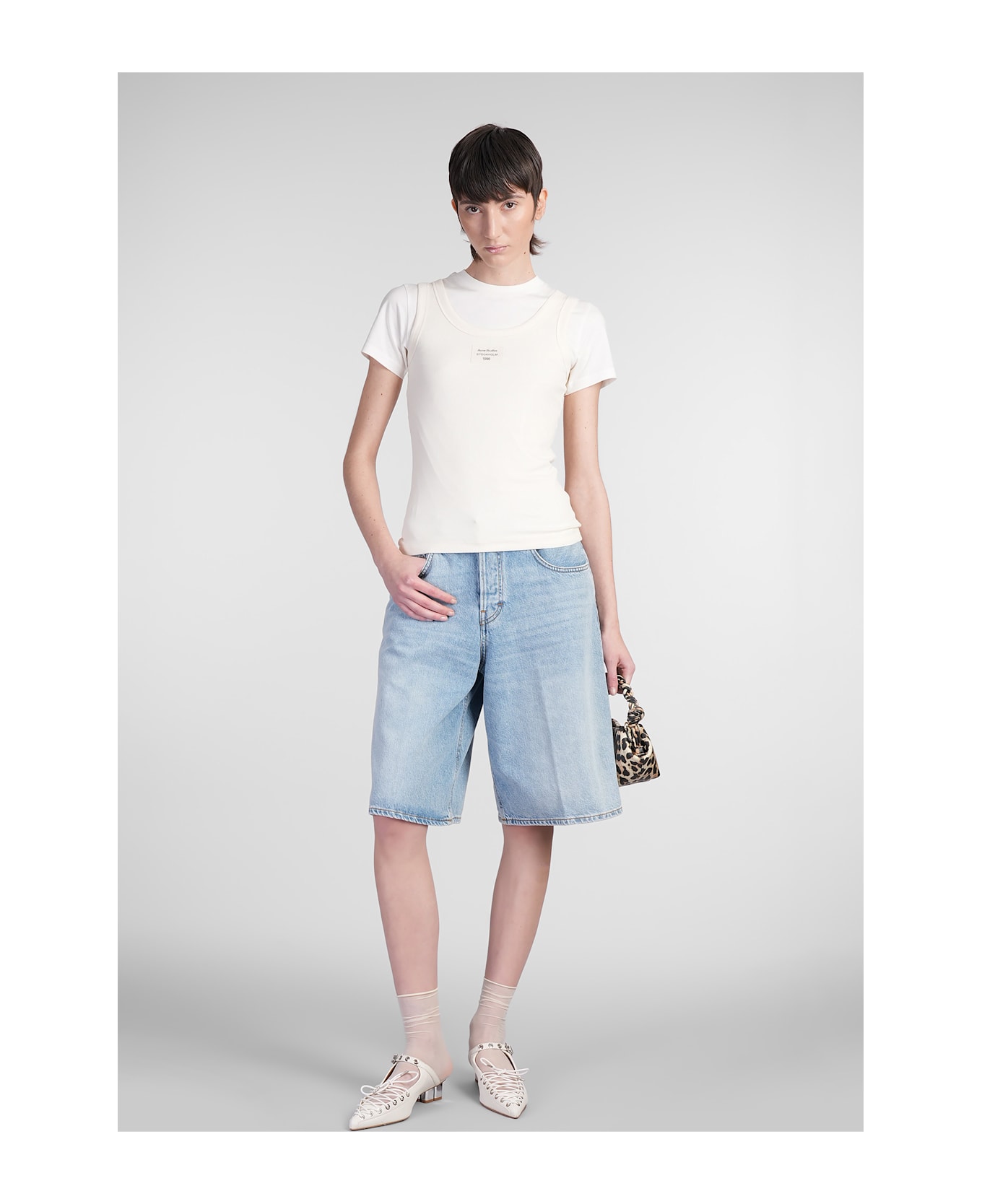 Haikure Becky Shorts In Blue Denim - blue