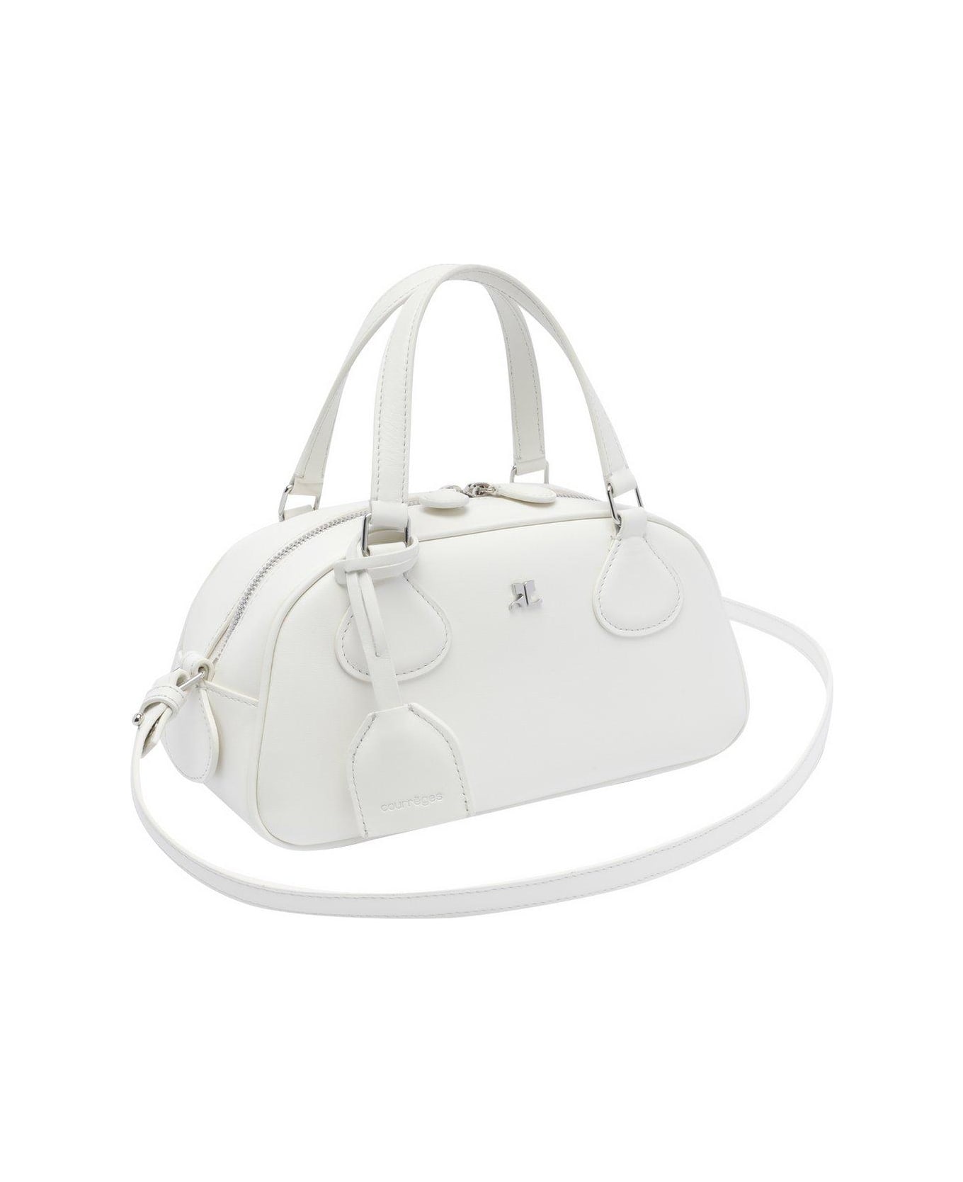 Courrèges Friday Bowling Top Handle Bag - White