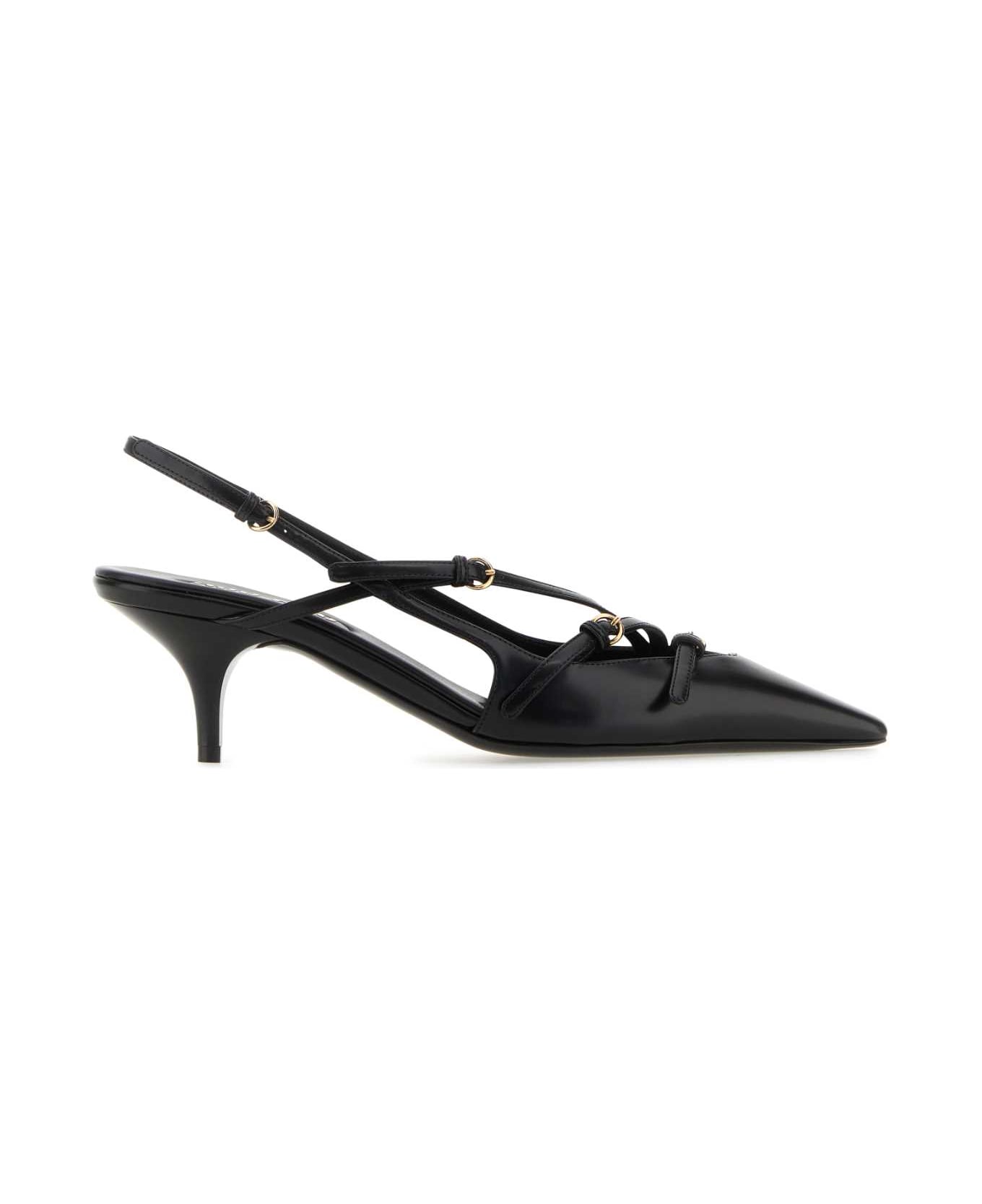 Miu Miu Black Leather Pumps - NERO