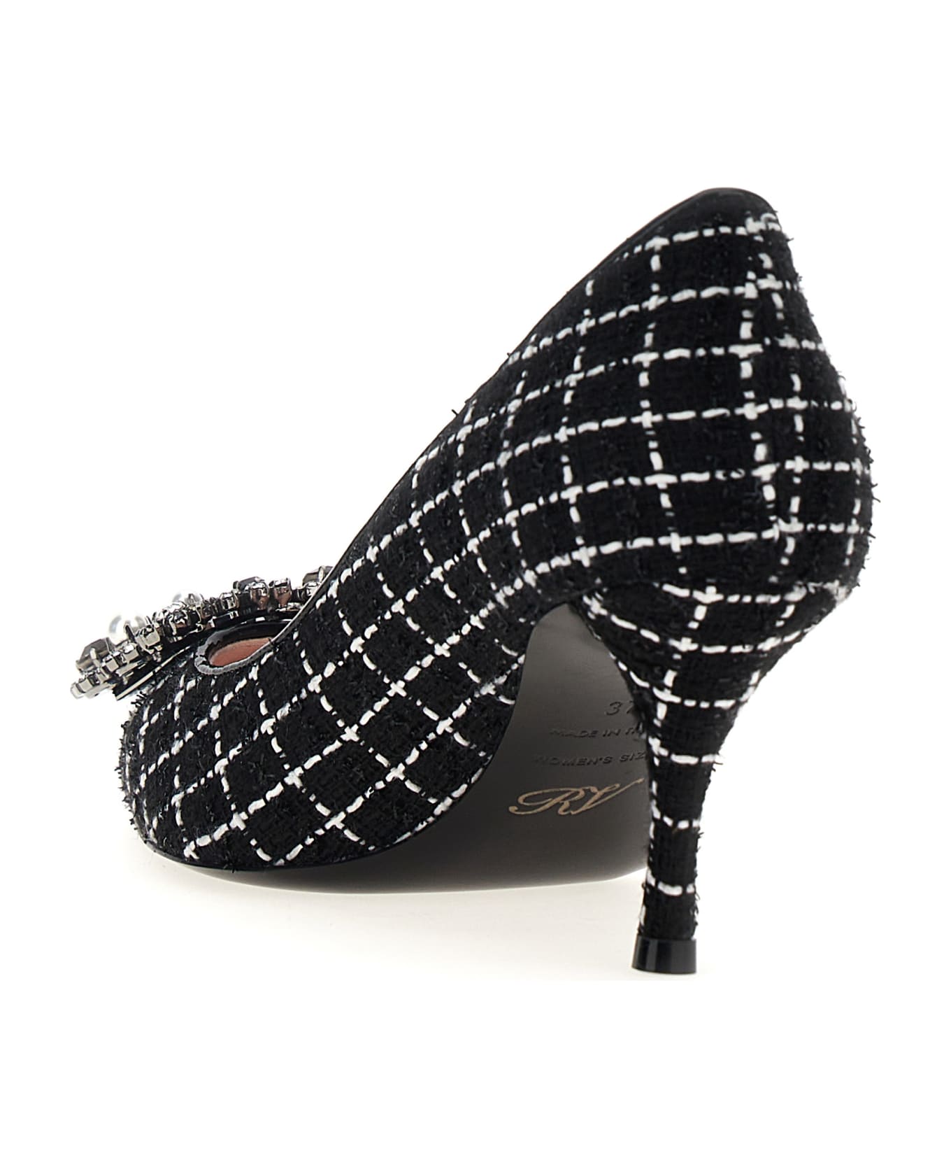 Roger Vivier 'flower Strass Pearl' Pumps - White/Black