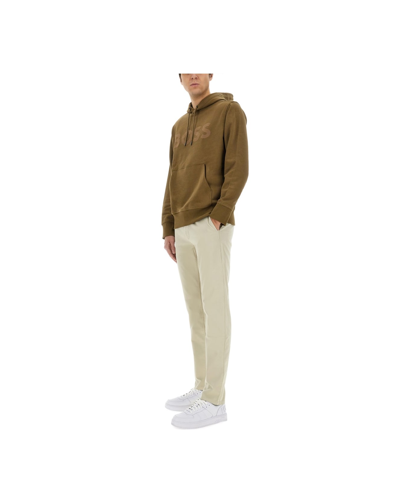 Hugo Boss Sweatshirt With Logo - BROWN