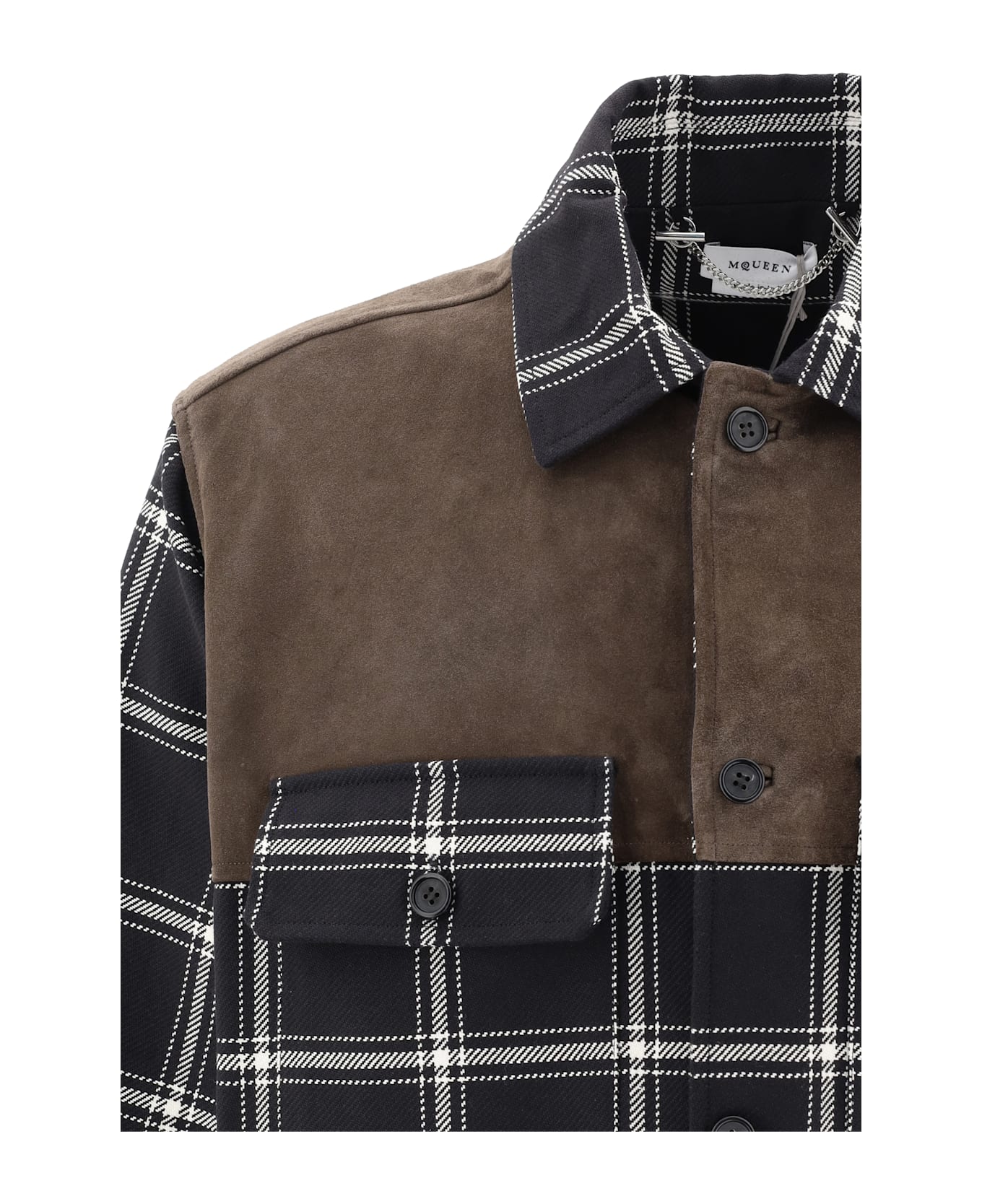 Alexander McQueen Plaid Shirt - Black-ivory/brown