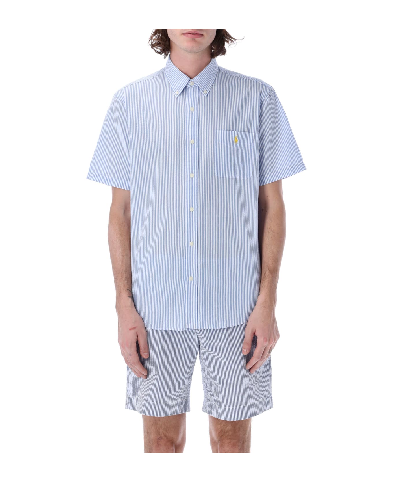 Ralph Lauren Wrinkle S/s Shirt - 2604A BLUE/WHITE