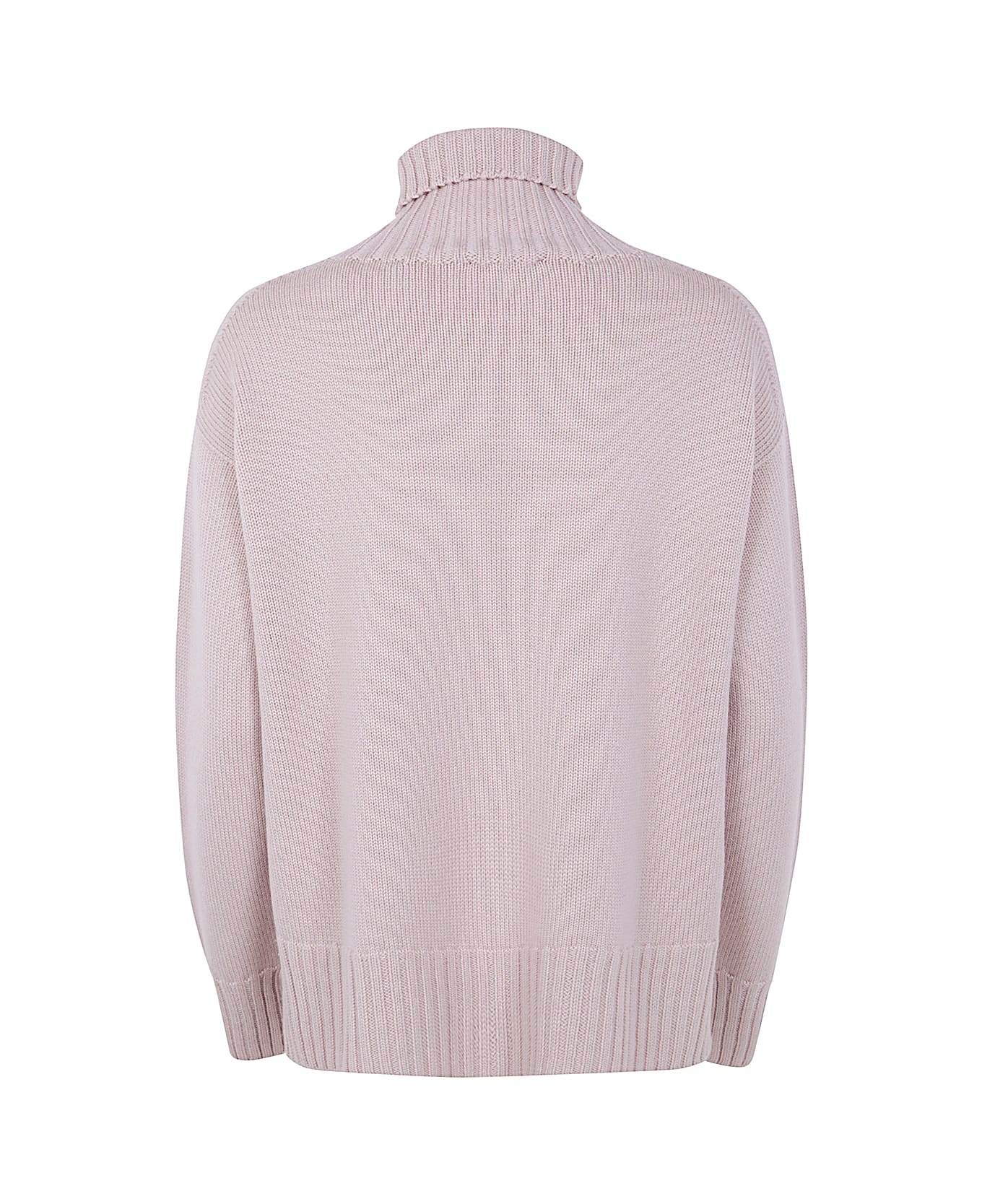 Drumohr Long Sleeves Turtle Neck Oversized Sweater - Pink Quartz