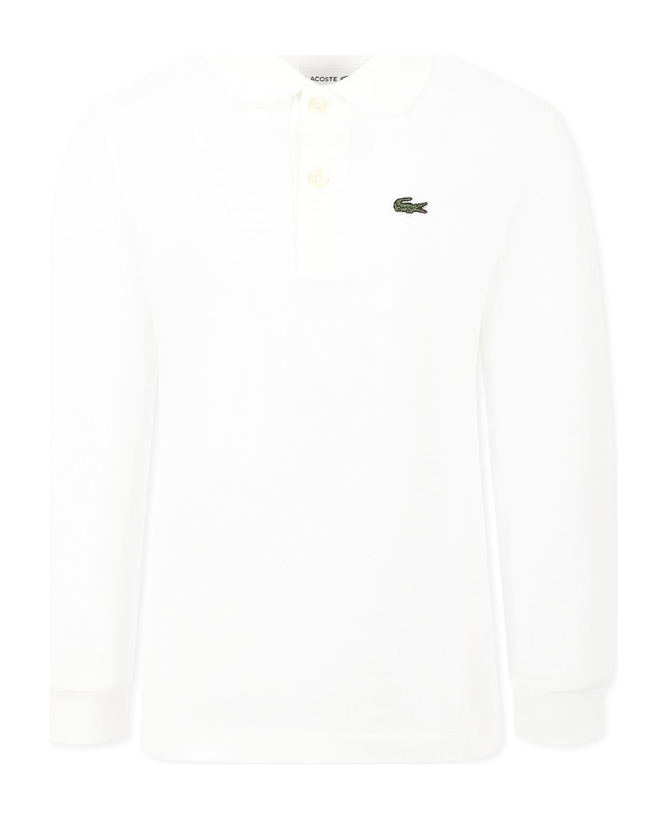 Lacoste White Polo Shirt For Boy - White