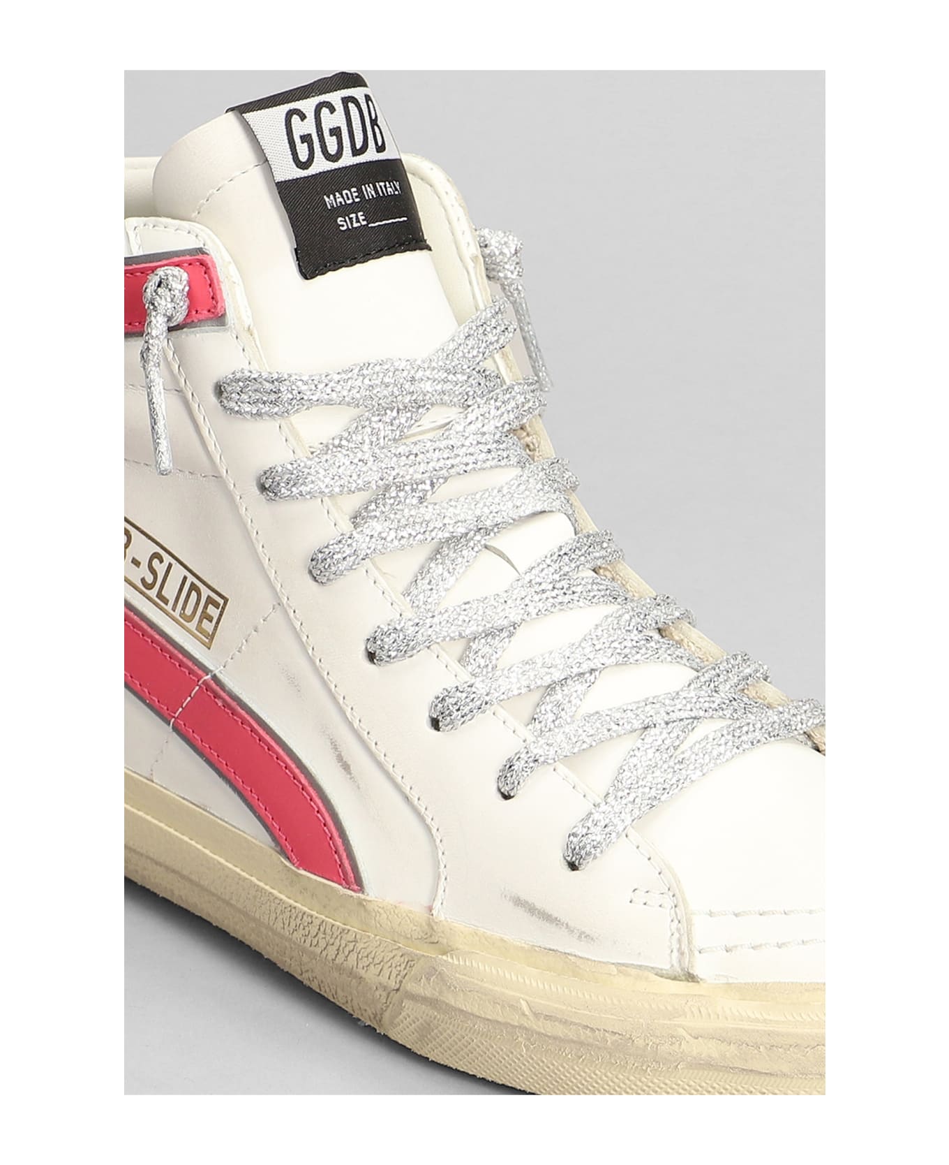 Golden Goose Slide Sneakers In White Leather - white