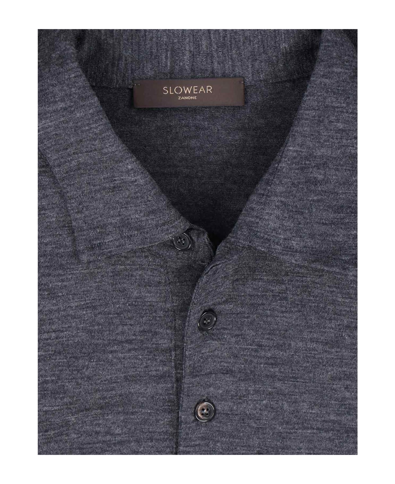 Zanone Virgin Wool Polo Shirt - Gray