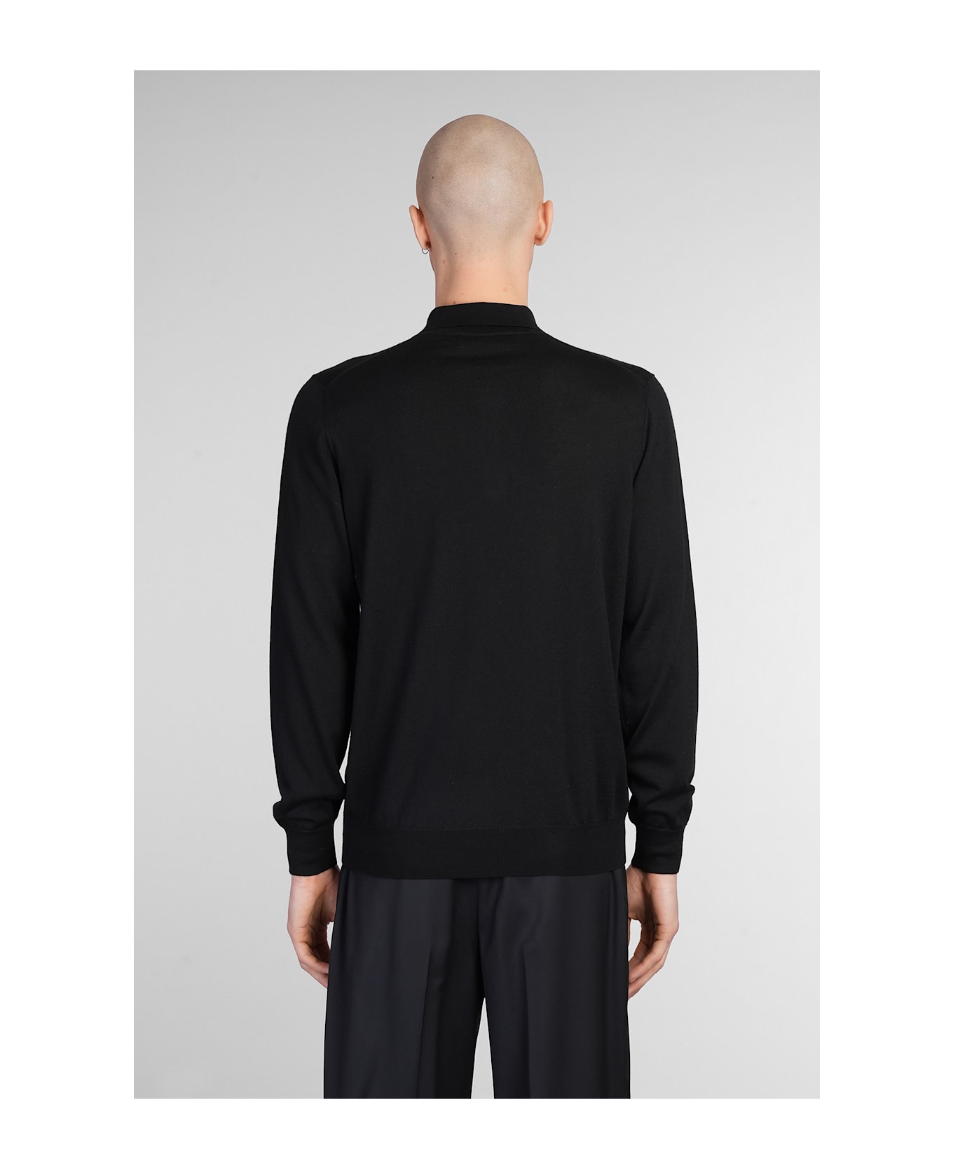 Lardini Polo In Black Wool - black