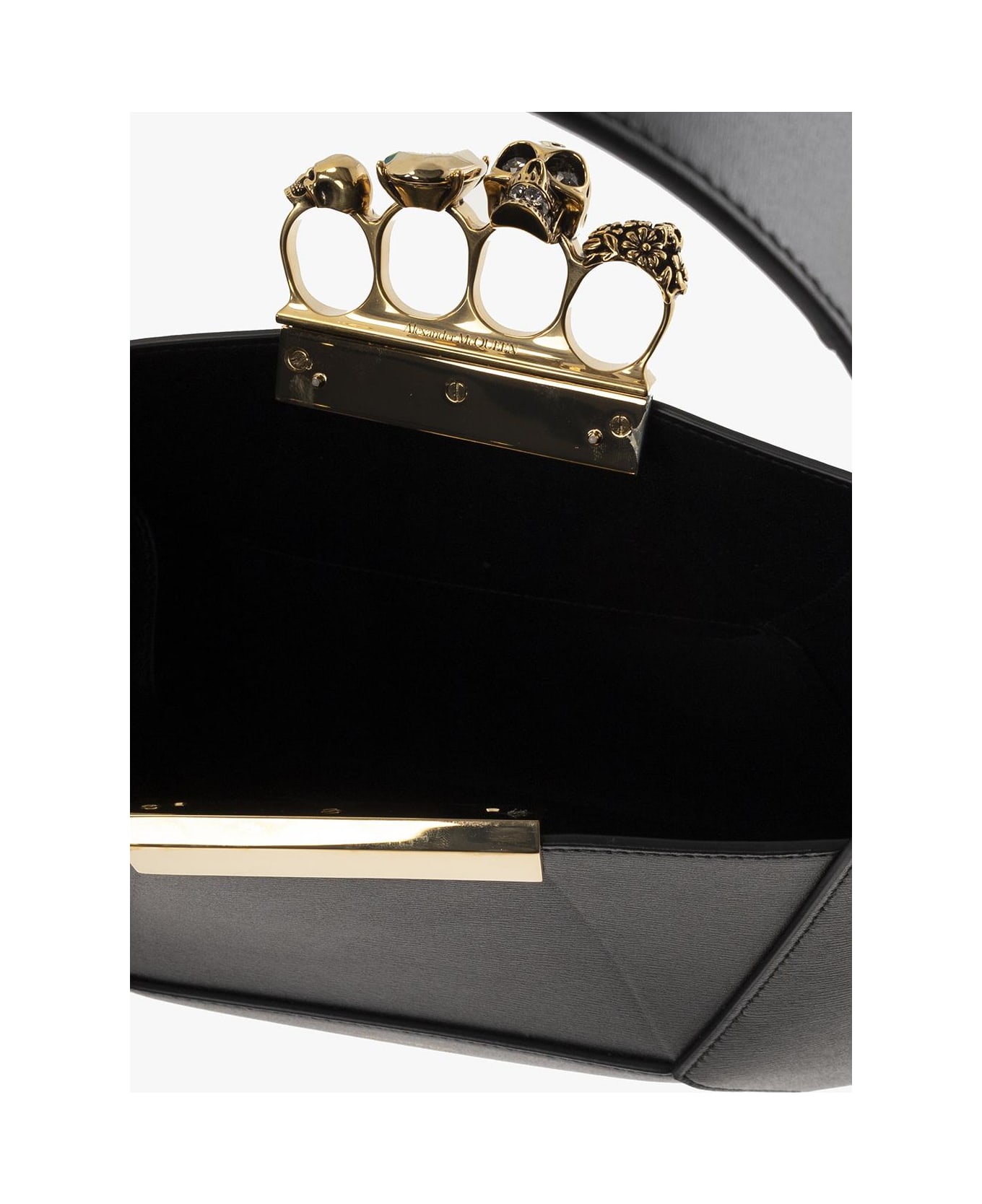 Alexander McQueen 'jewelled Hobo' Handbag - Nero