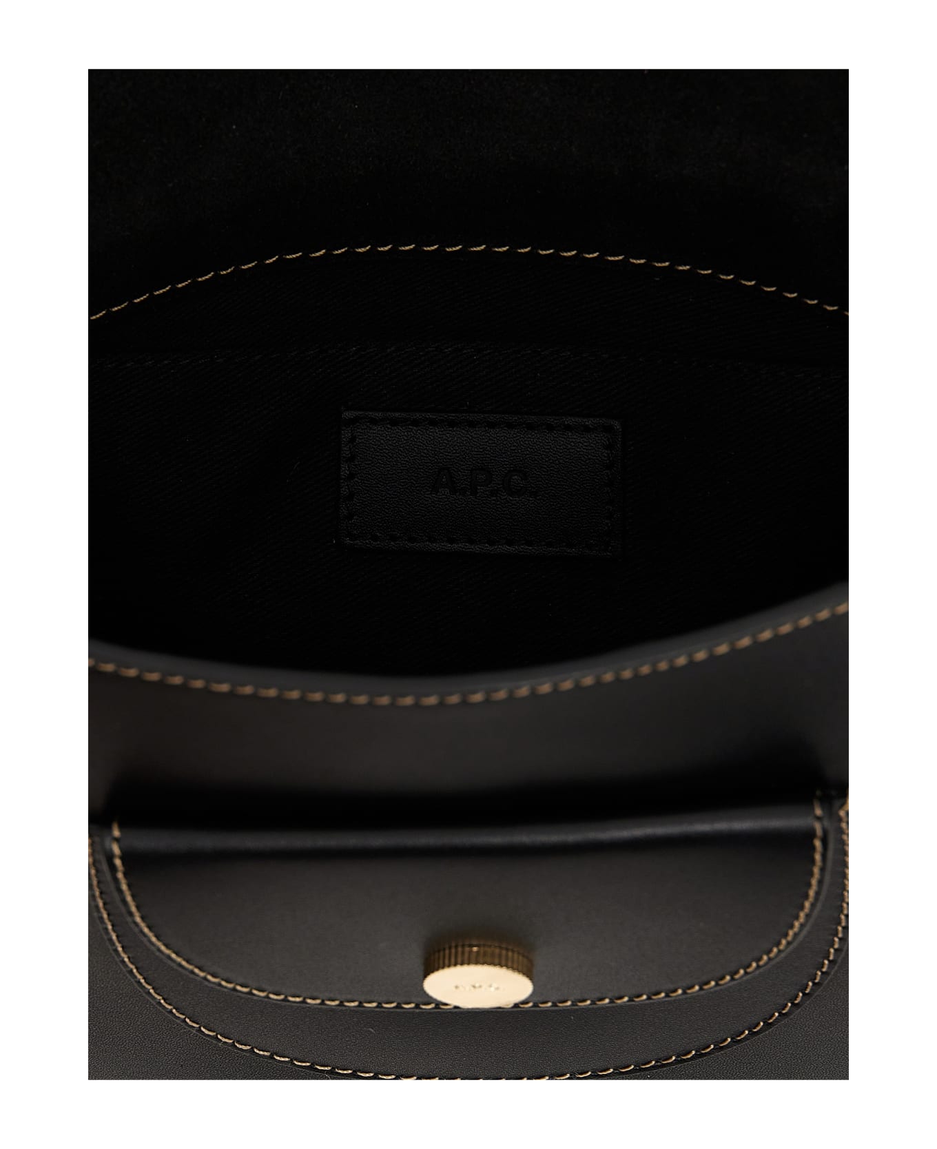 A.P.C. Leather Hand Bag "sac Pocket Small" - BLACK
