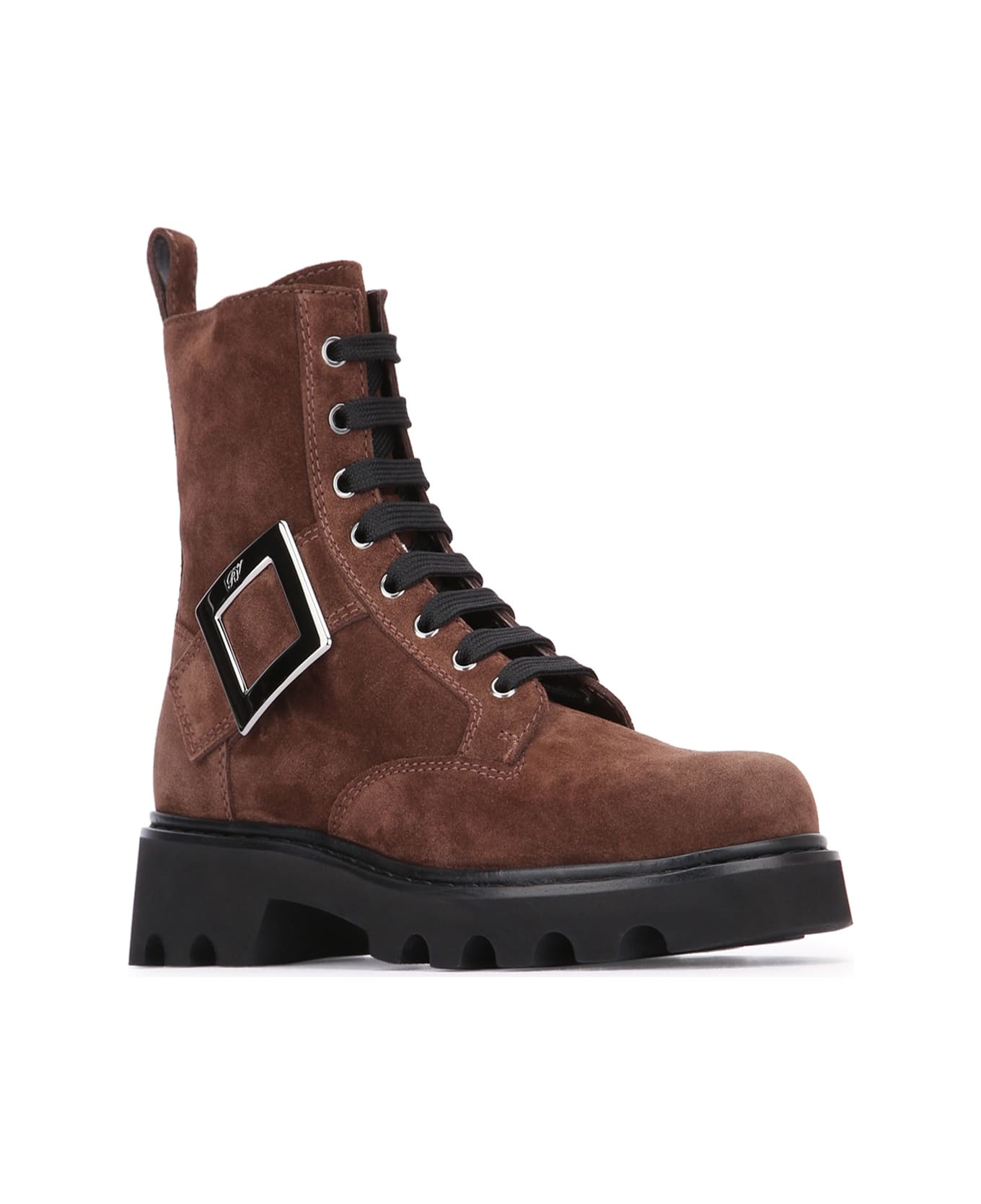 Roger Vivier Viv Rangers Lace-up Bootie 20 - MARRONEAFRICA