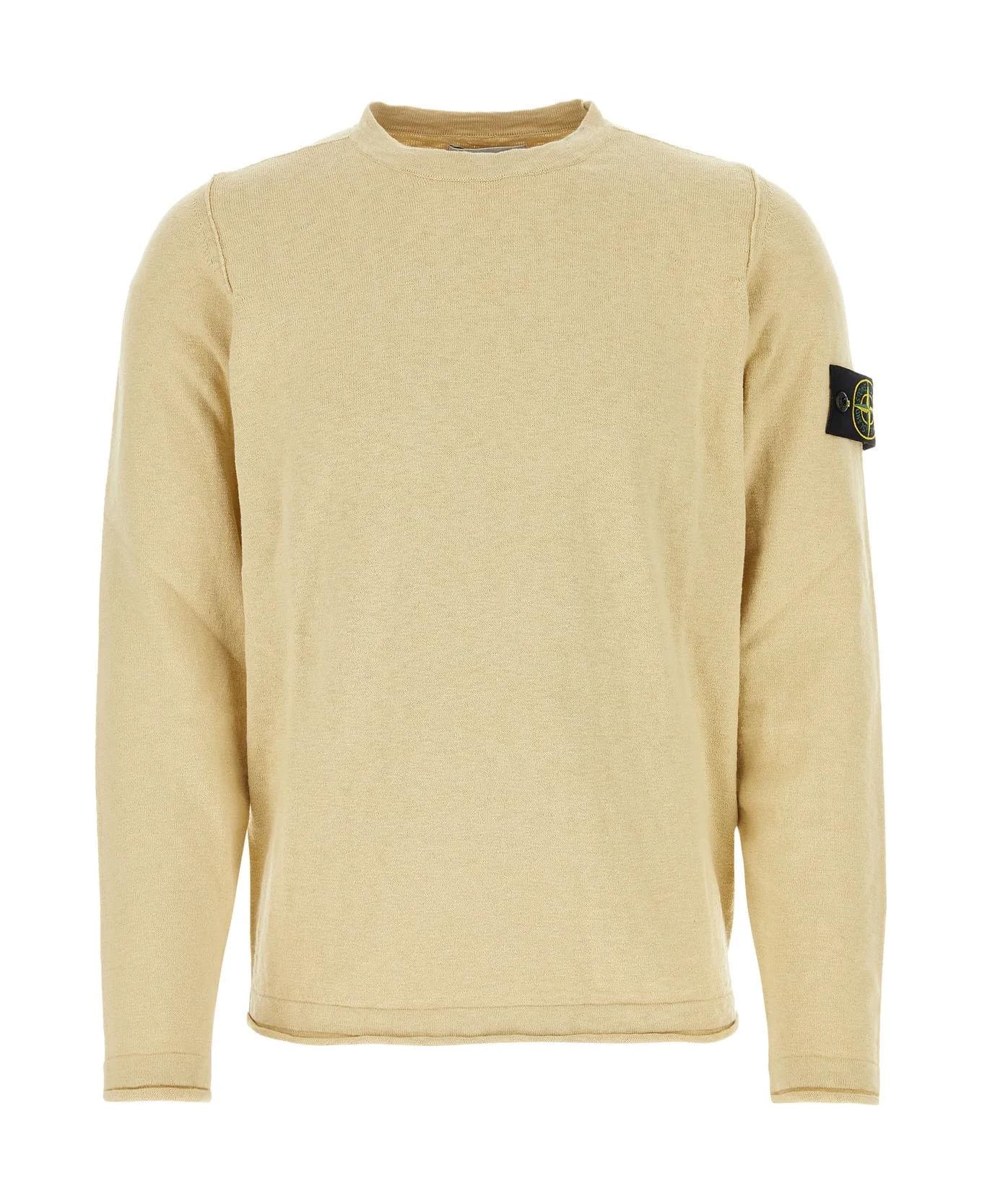 Stone Island Cream Cotton Blend Sweater - Beige