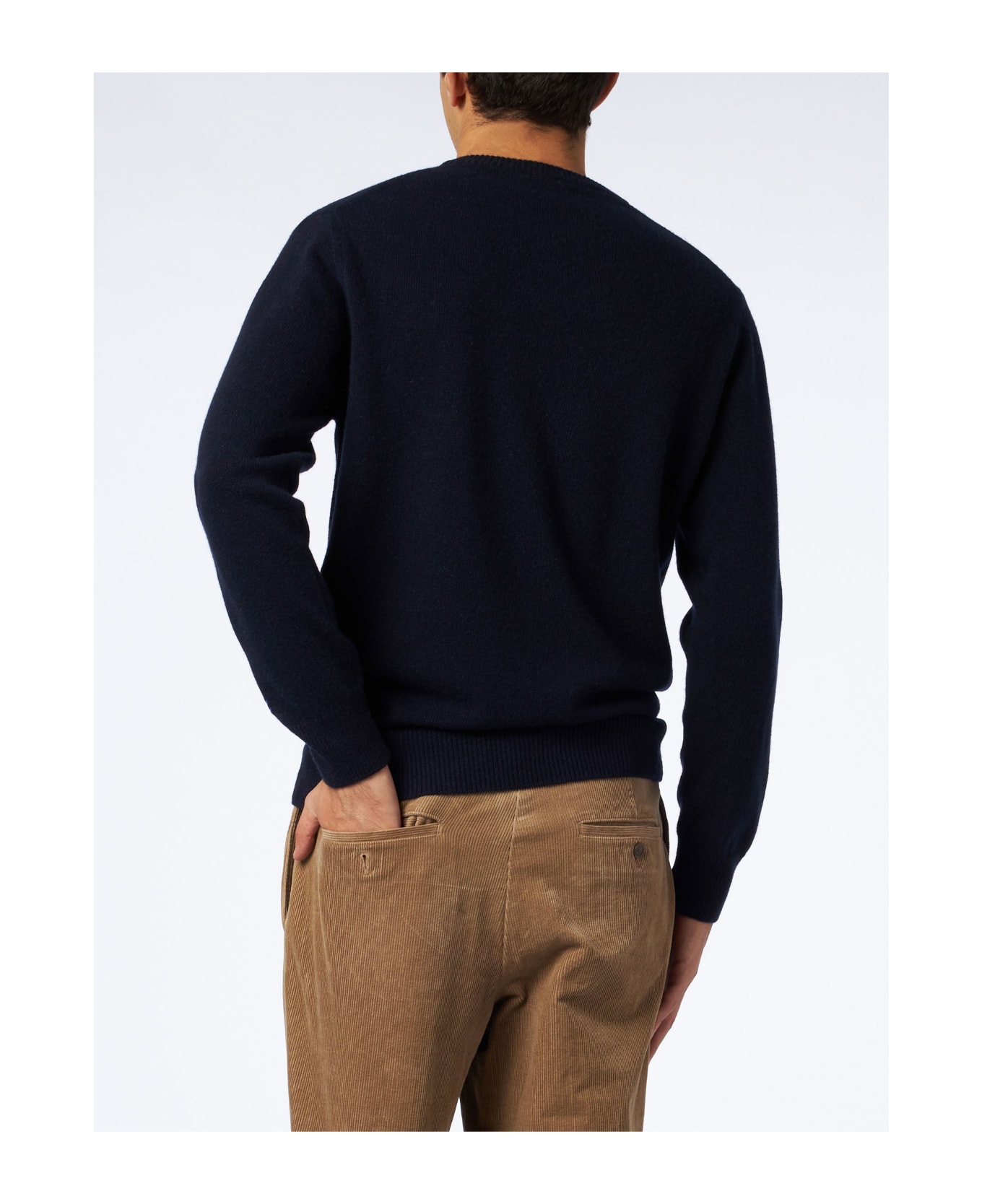 MC2 Saint Barth Man Crewneck Sweater With Gin Tonic Jacquard - BLUE