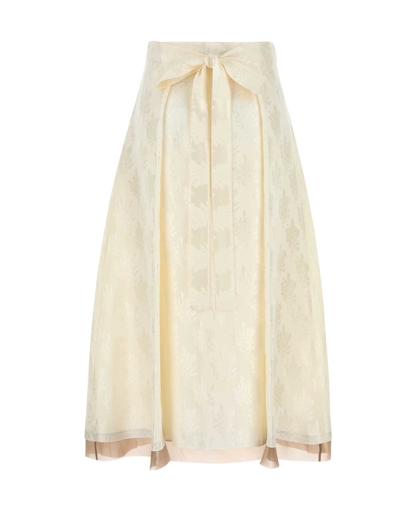 Fendi White Silk Blend Skirt - WHITE
