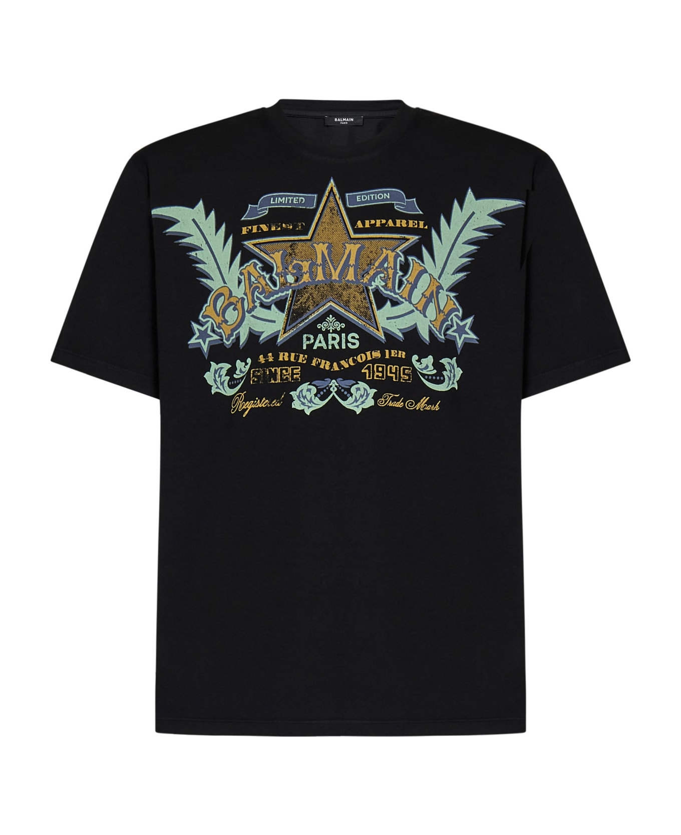 Balmain Western Print T-shirt - Eah Noir Multico シャツ