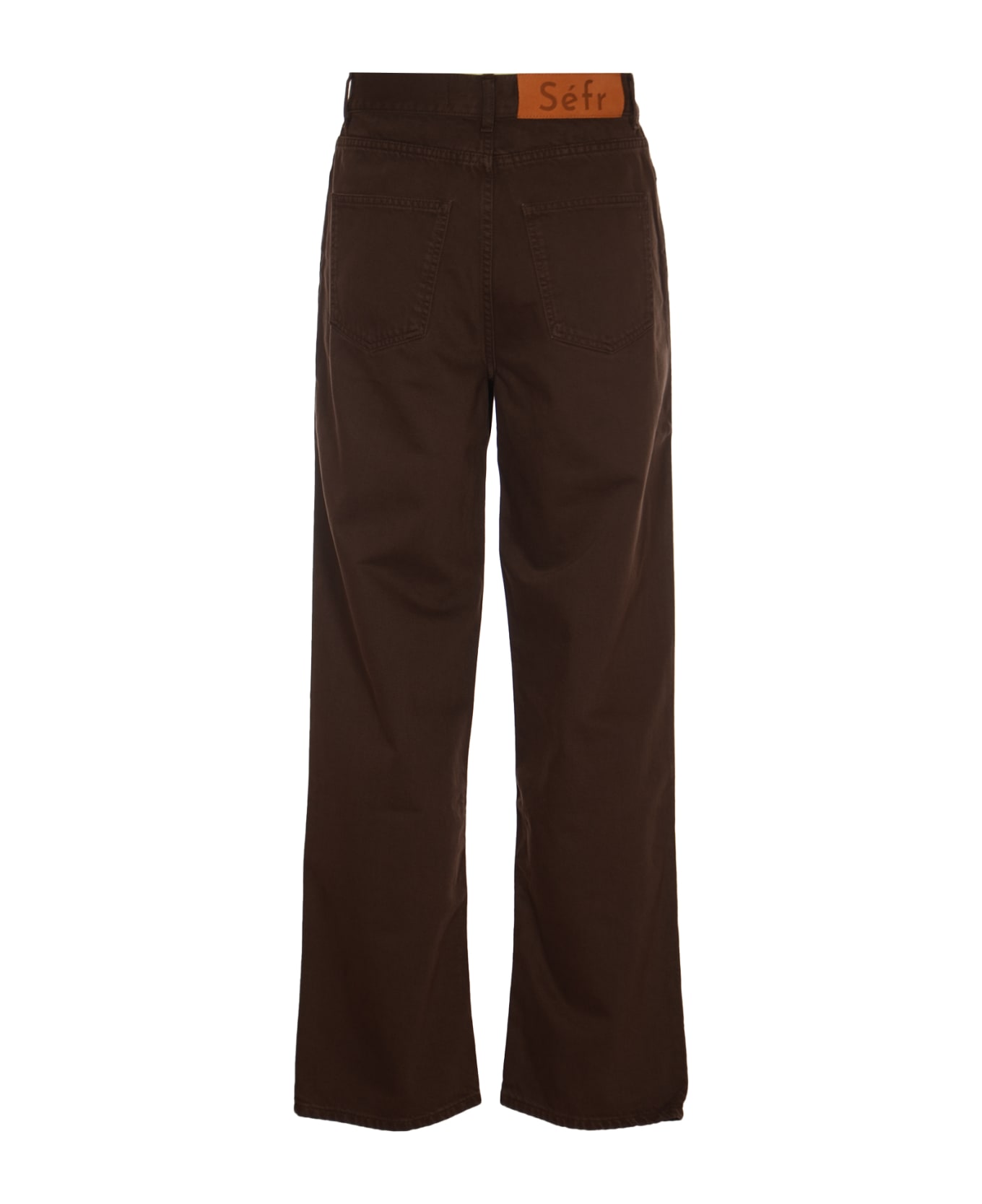 Séfr Straight Buttoned Trousers - Washed Brown