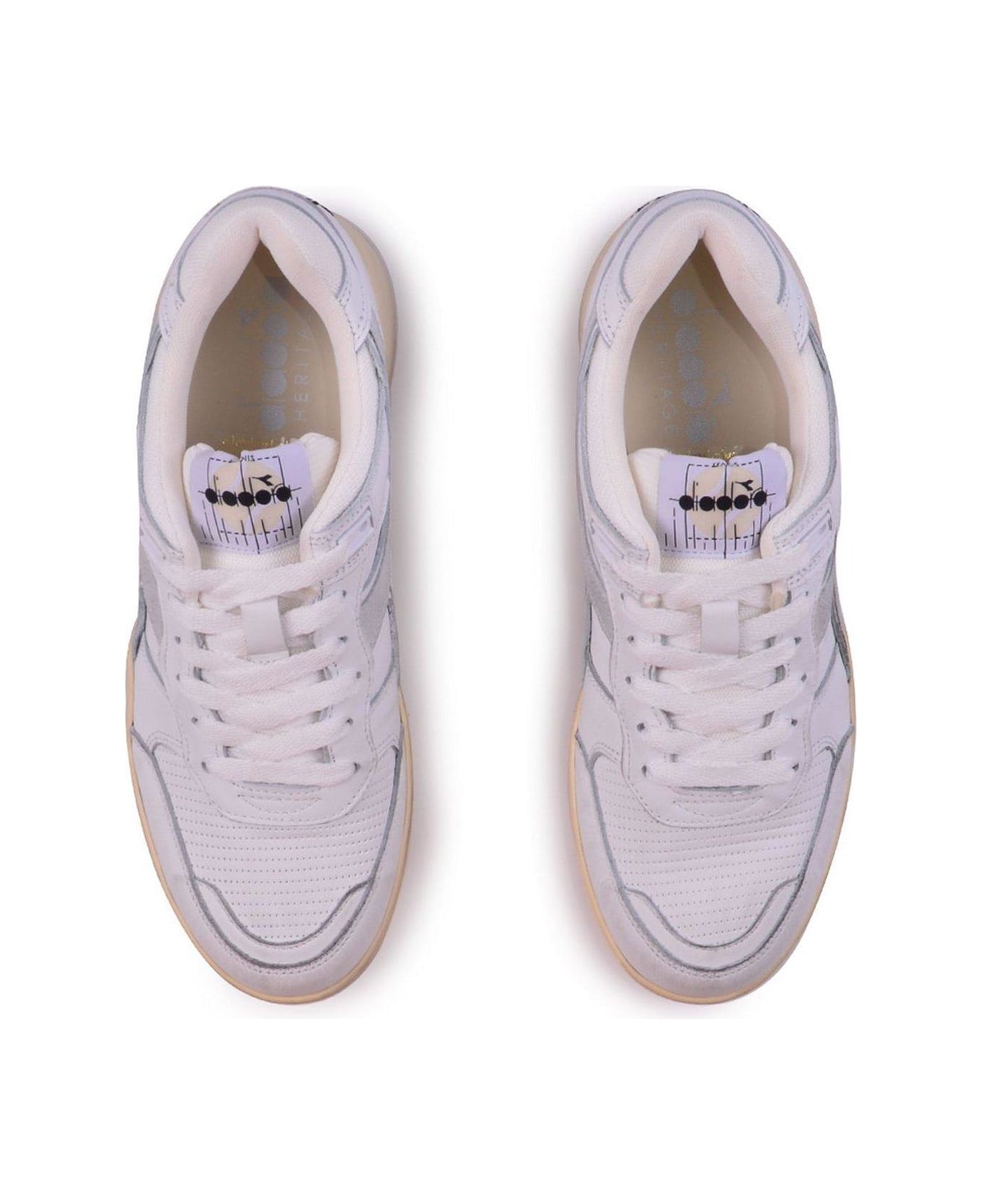 Diadora Heritage Panelled Lace-up Sneakers - White スニーカー