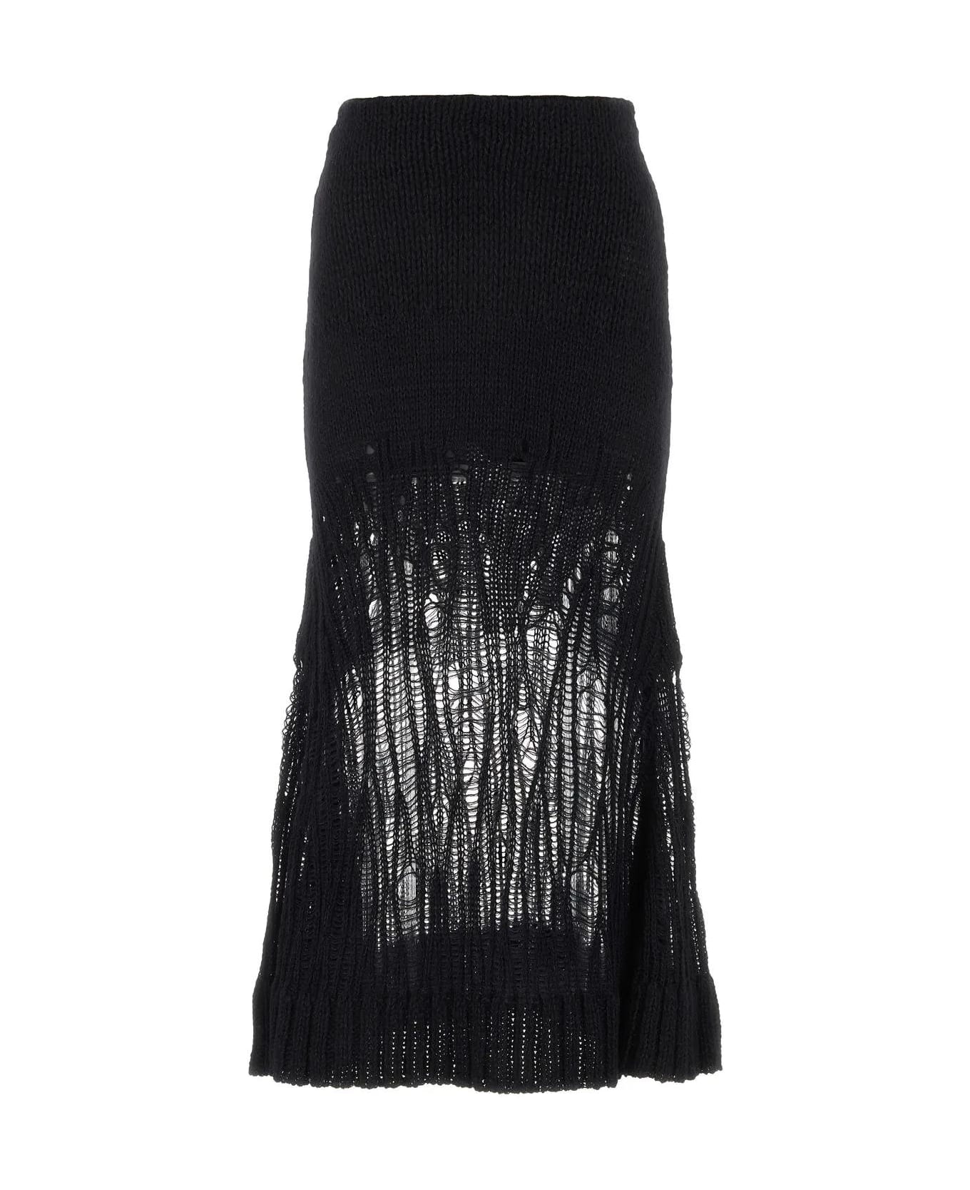 Chloé Black Wool Blend Skirt - Black