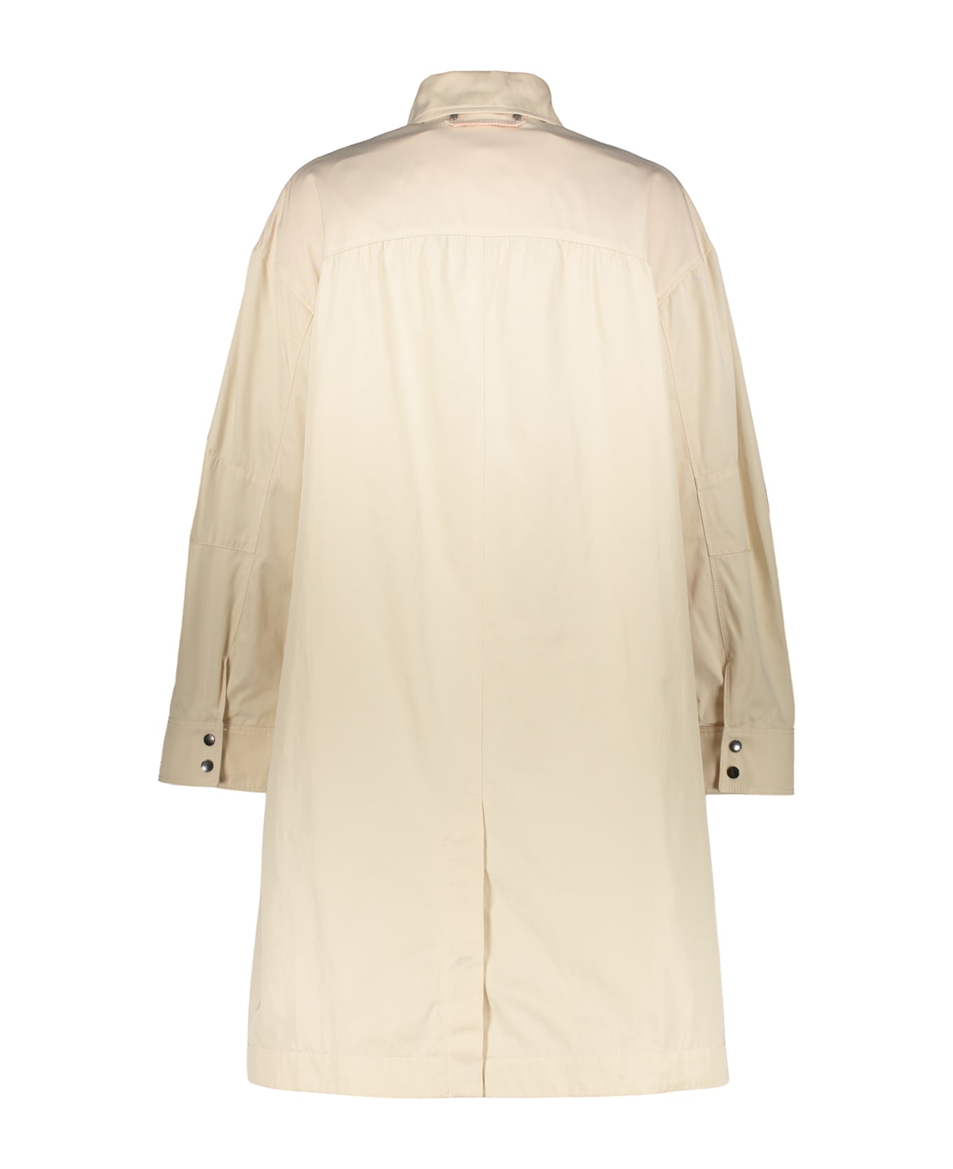 Parajumpers Long Beige Jacket With Classic Elegant Collar - Ivory