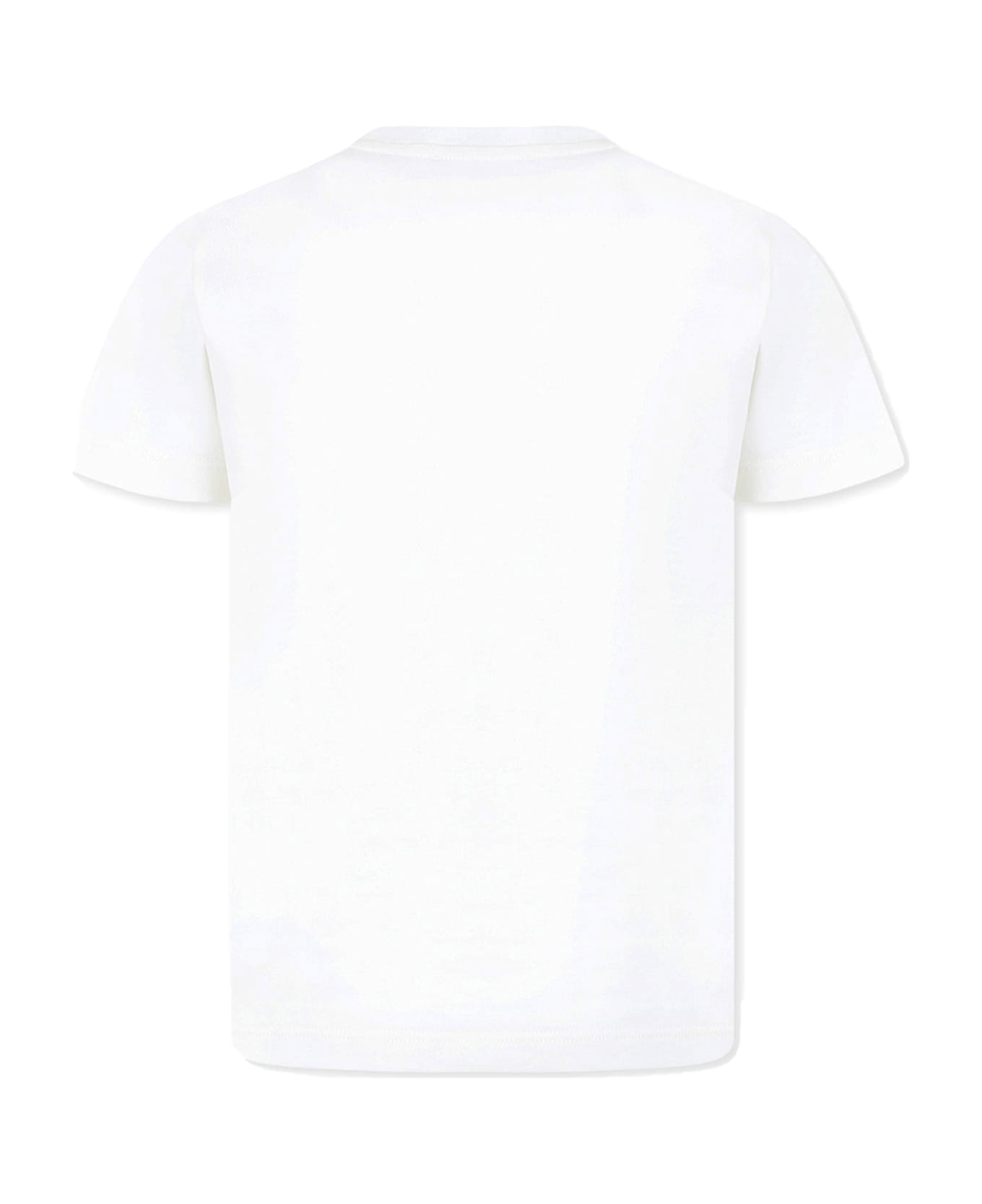Versace White T-shirt For Girl With Logo - White