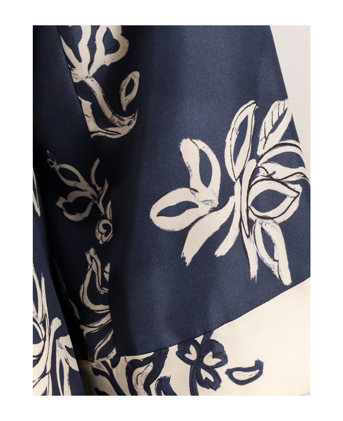
S Max Mara Timeo Kaftan Silk Dress With Floral Print - Blue