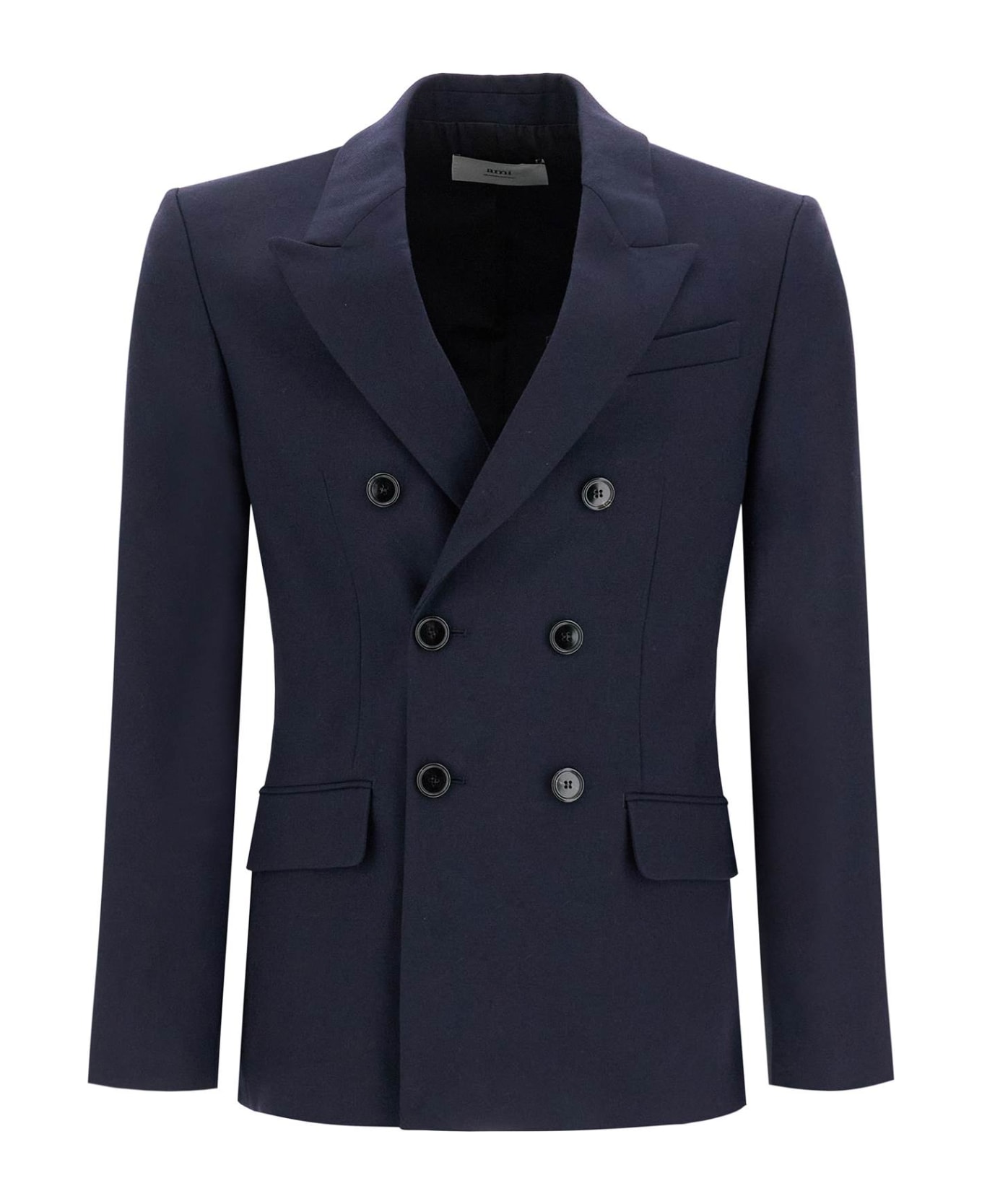 Ami Alexandre Mattiussi Double-breasted Wool Jacket - Blue