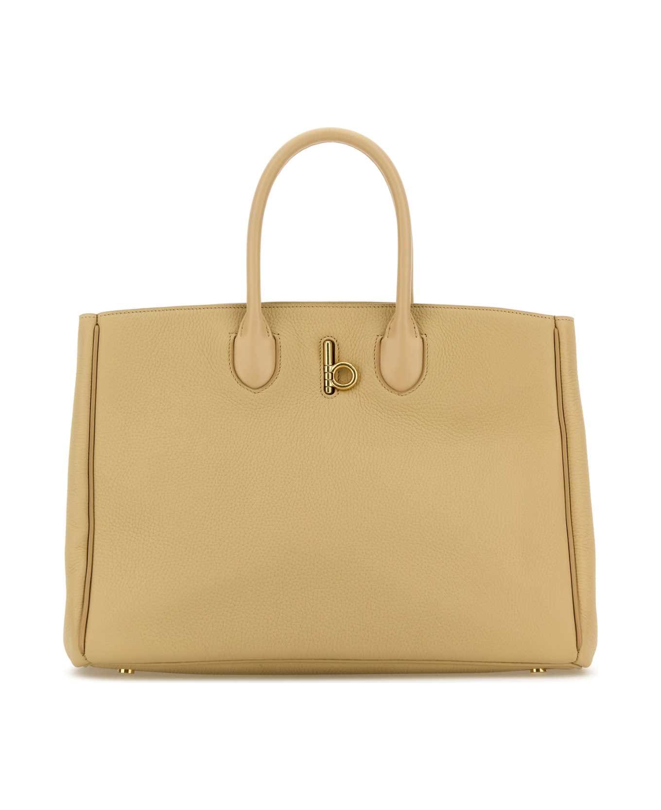 Burberry Sand Leather Medium Rocking Horse Handbag - SAND