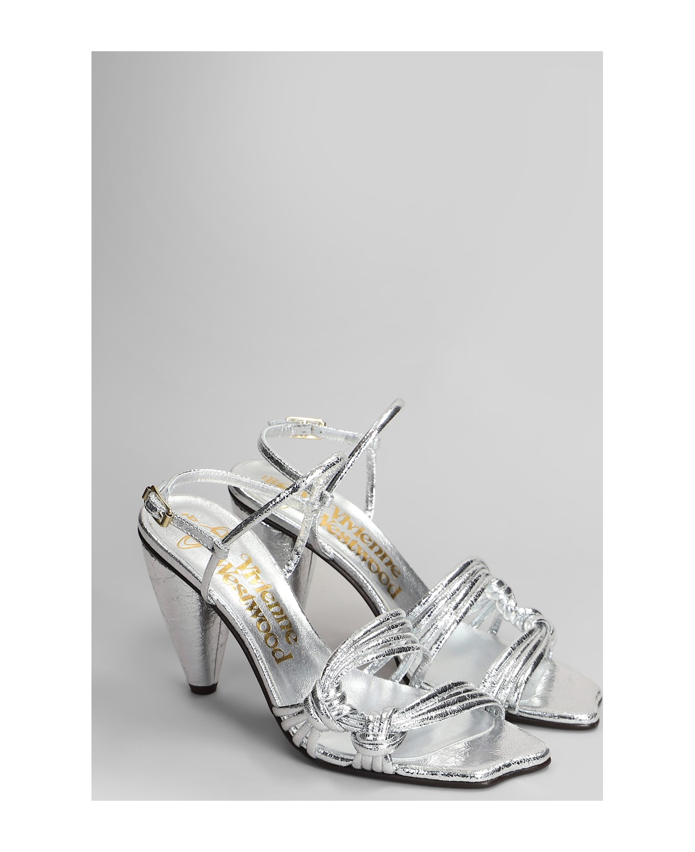 Vivienne Westwood Rumba Sandals In Silver Leather - silver