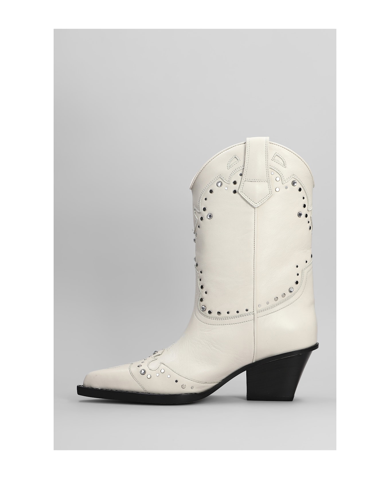 Paris Texas Janice Boot 60 Texan Boots In White Leather - white