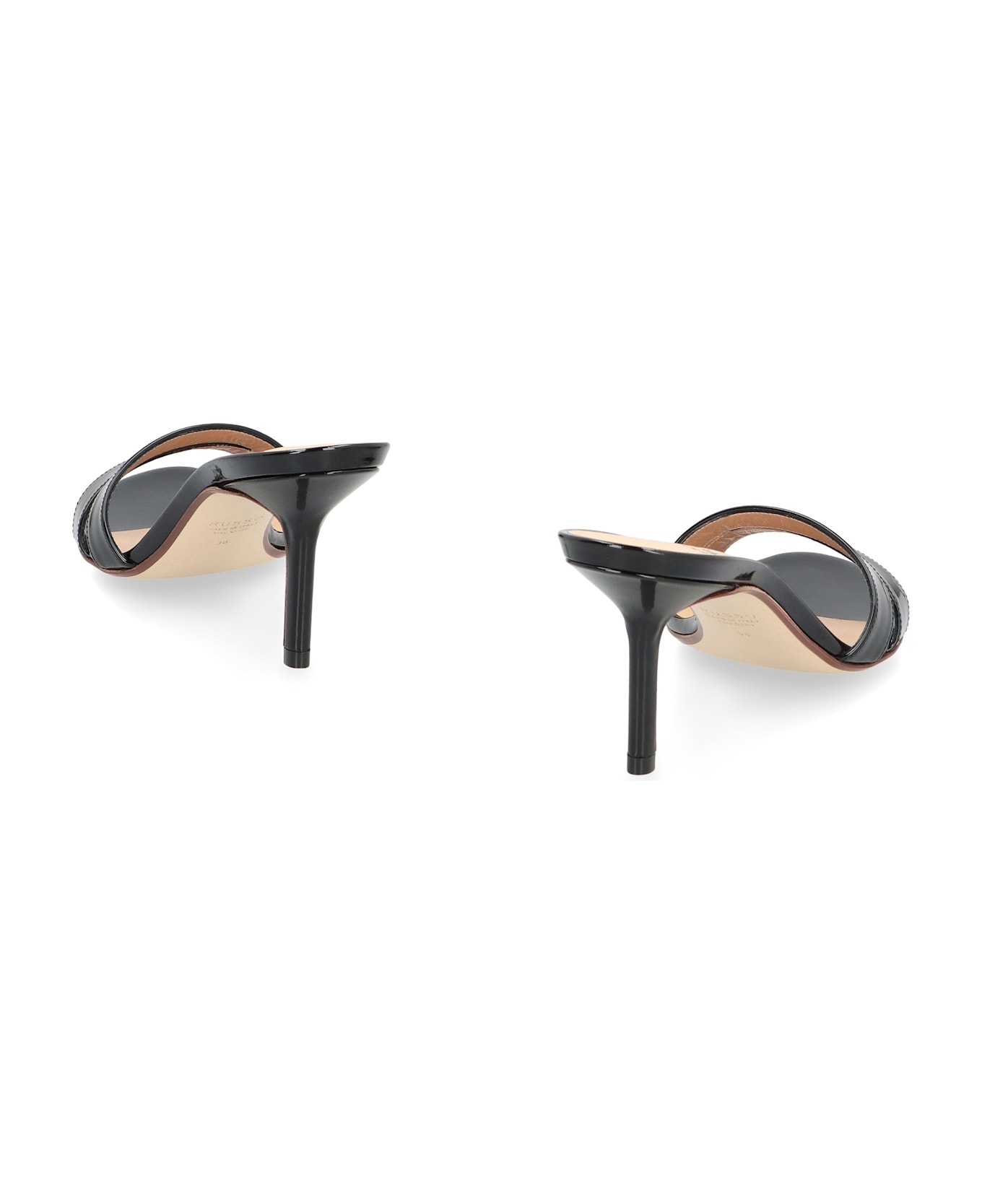 Francesco Russo Patent Leather Mules - black