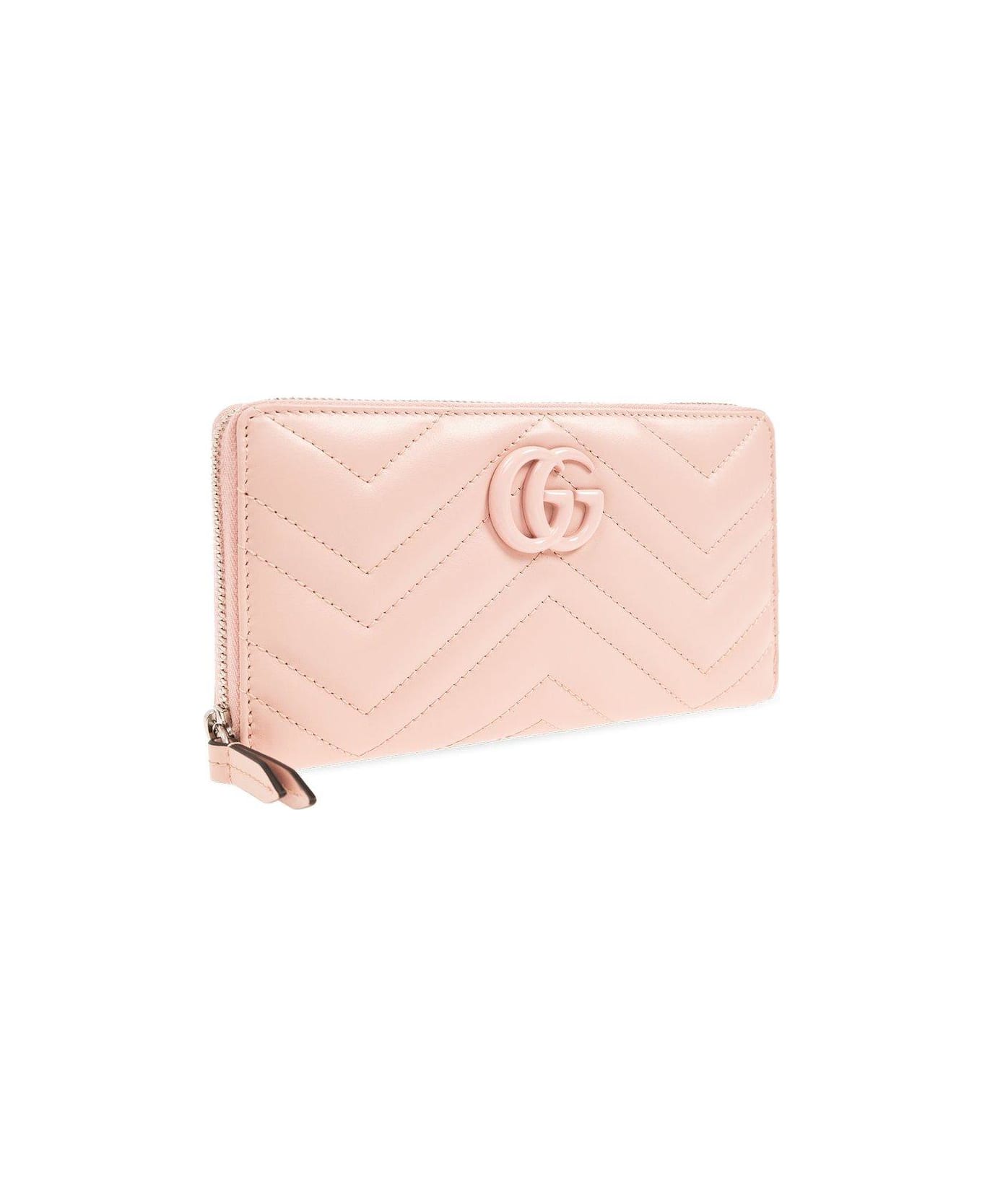 Gucci Gg Marmont Quilted Zip-around Wallet - Pink 財布