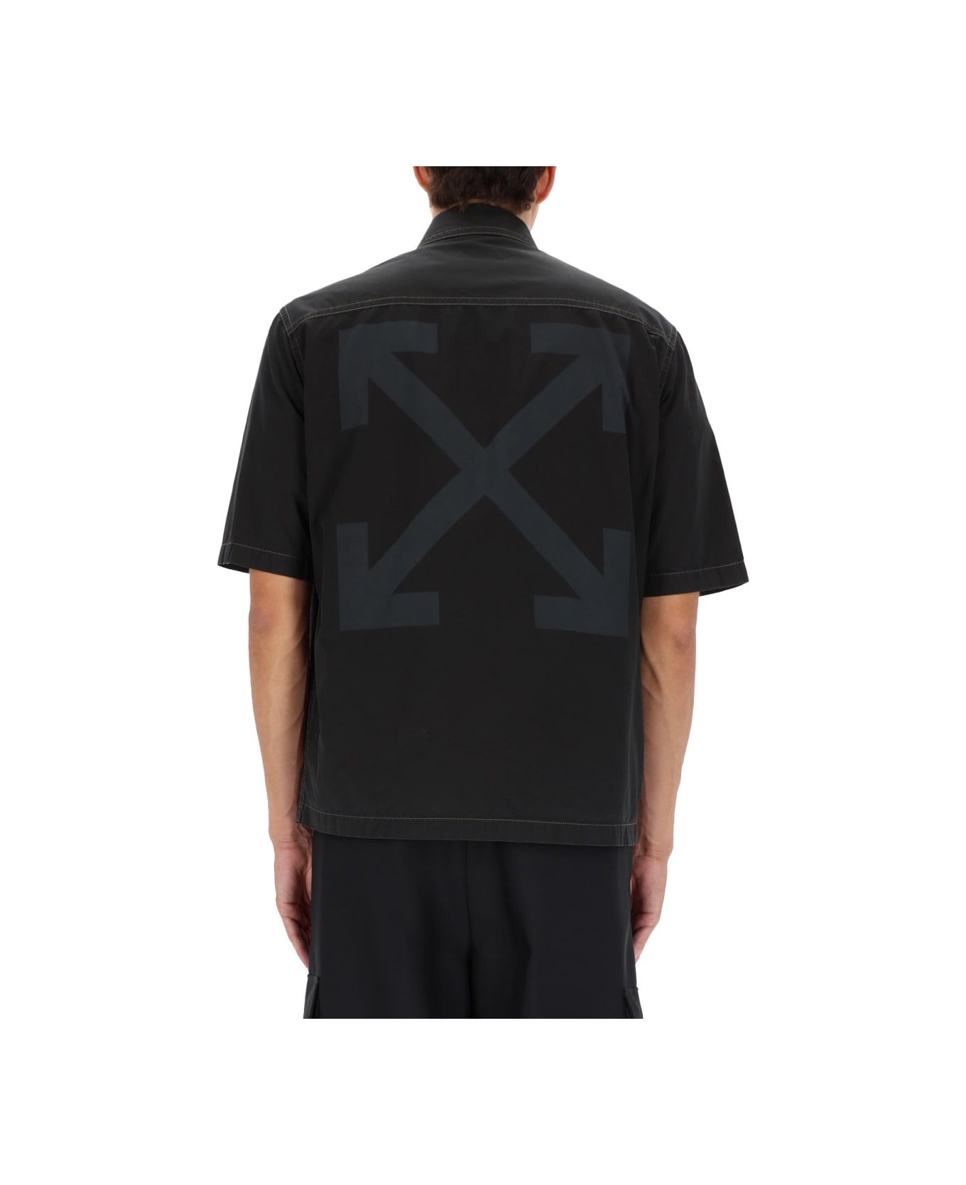 Off-White Zippered "arrow" Shirt - BLACK