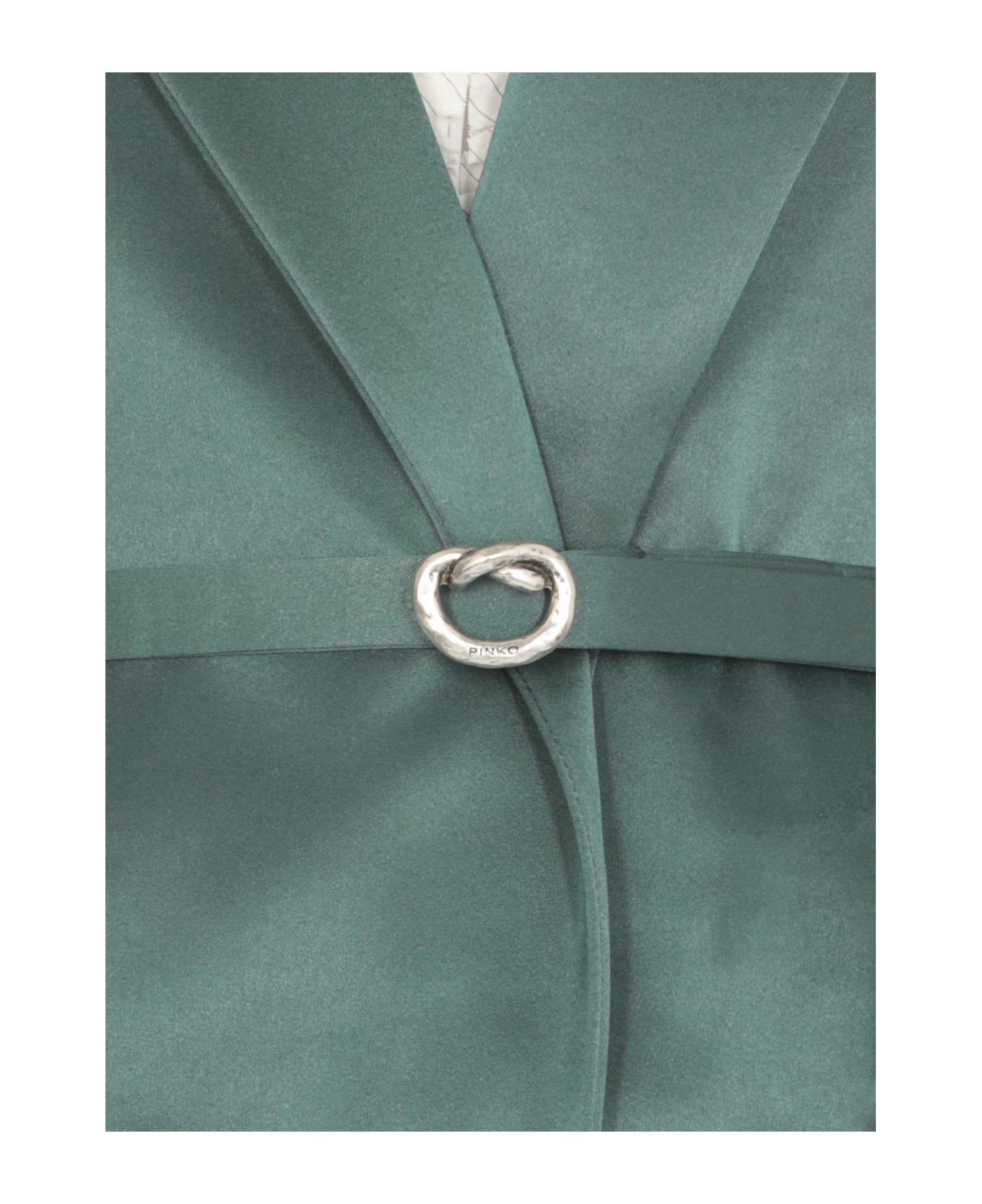Pinko Gagny Satin Georgette Jacket - A Bottle Green