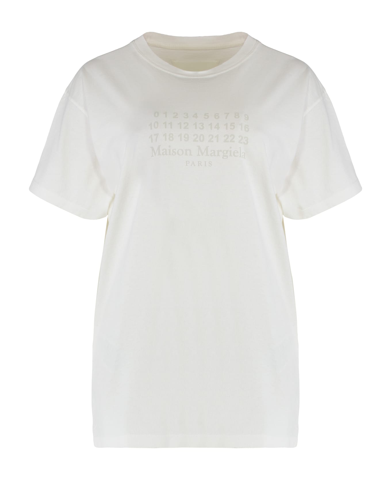 Maison Margiela Round Neck T-shirt In Cotton - White