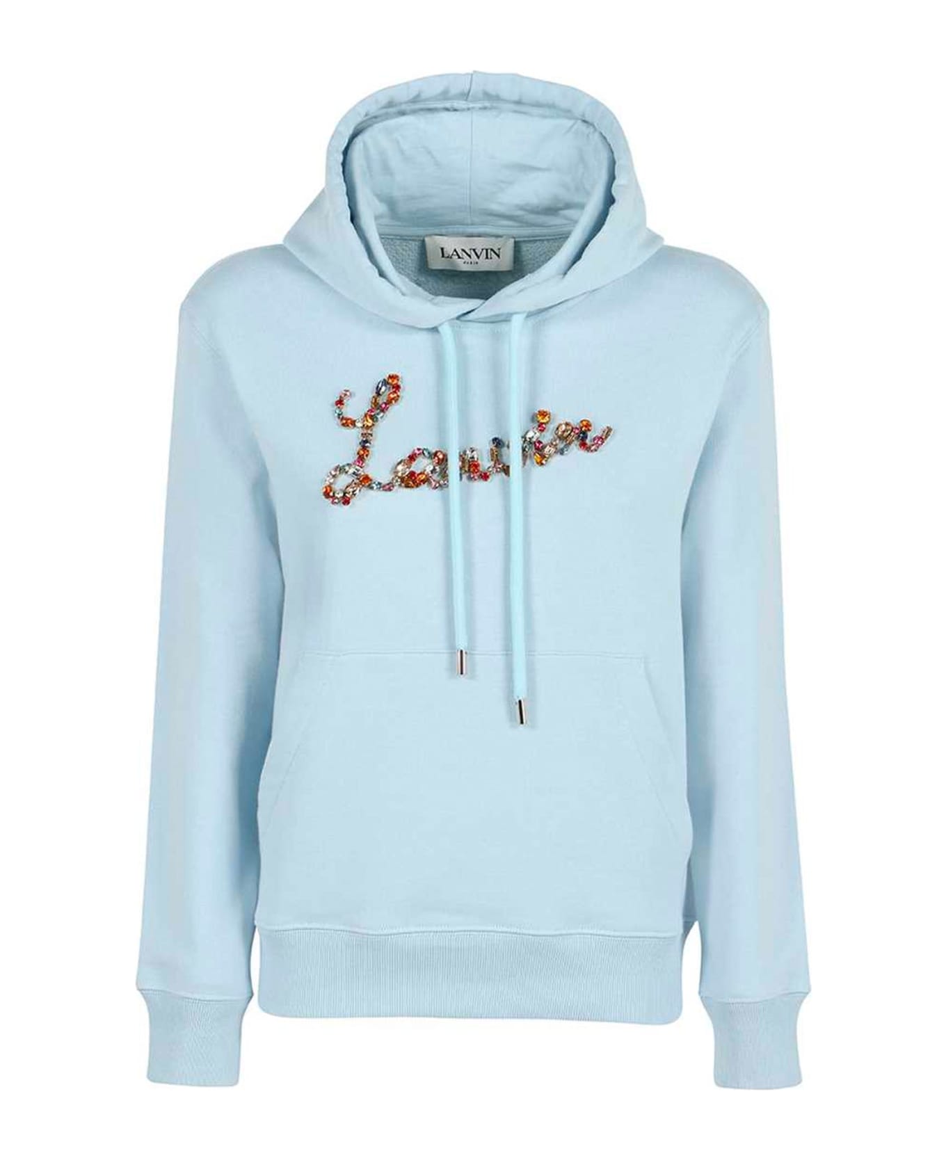 Lanvin Logo Hooded Sweatshirt - Blue