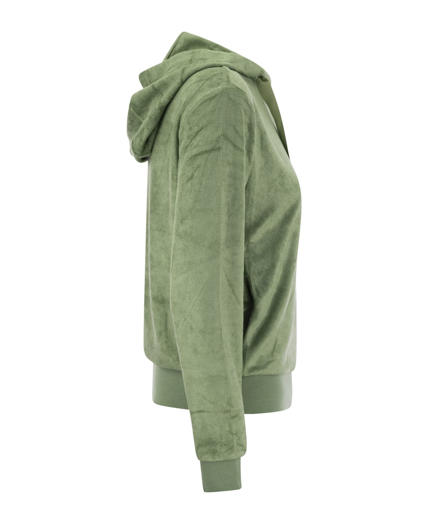 Colmar Full Zip Sweatshirt With Chenille Hood - Green