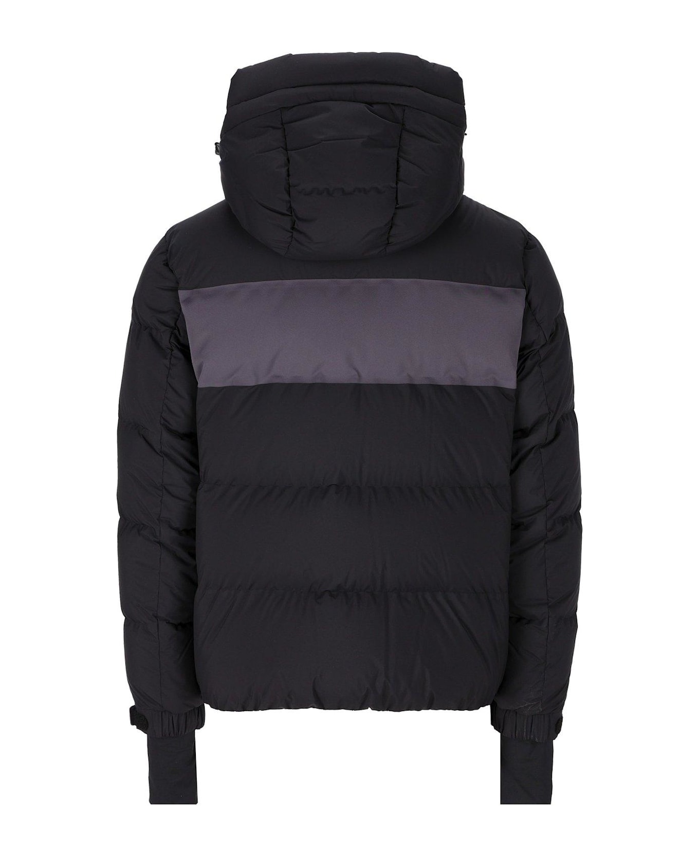 Moncler Grenoble Logo Printed Hooded Padded Jacket - Black