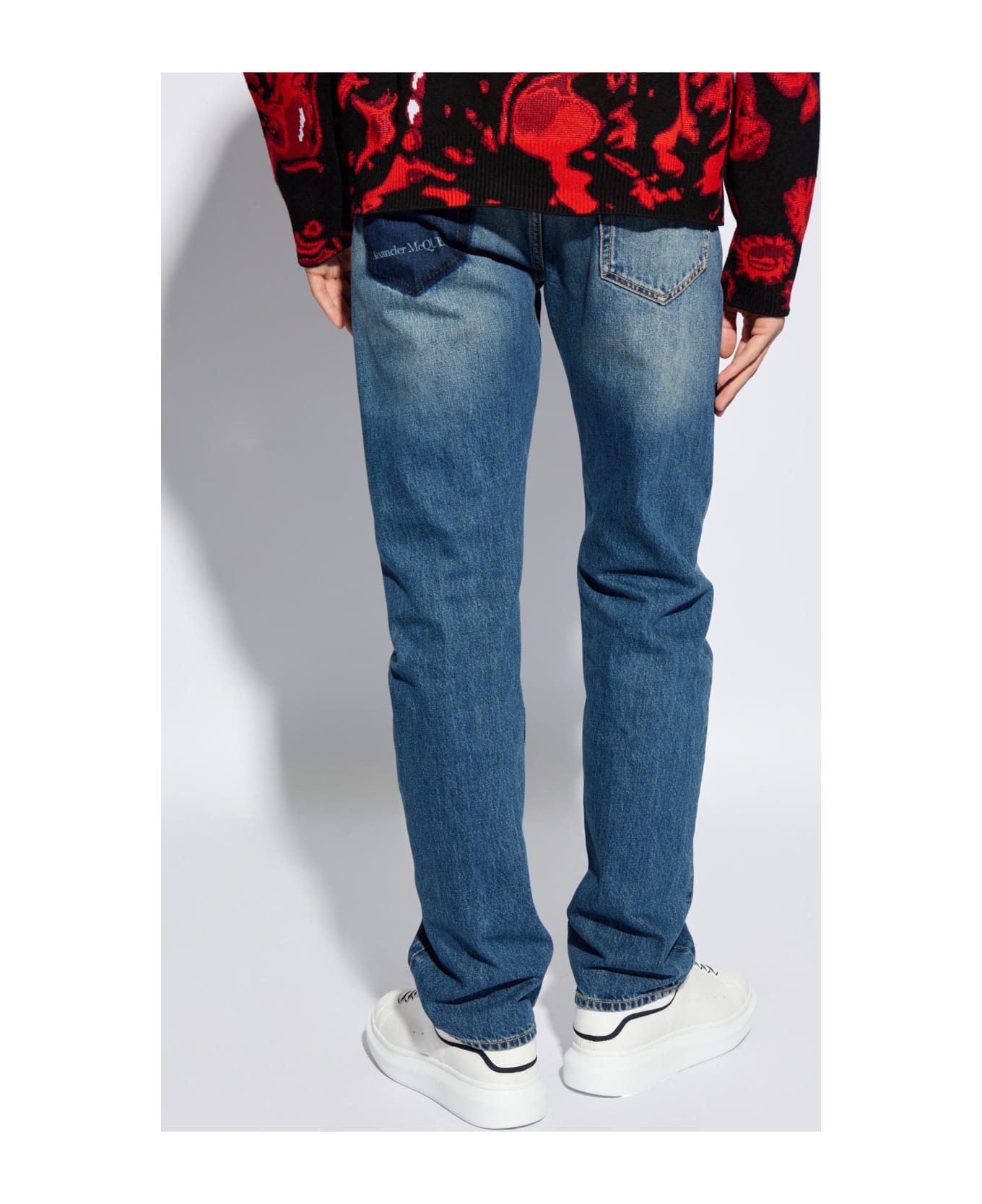 Alexander McQueen Jeans With Logo - Blue Washed デニム