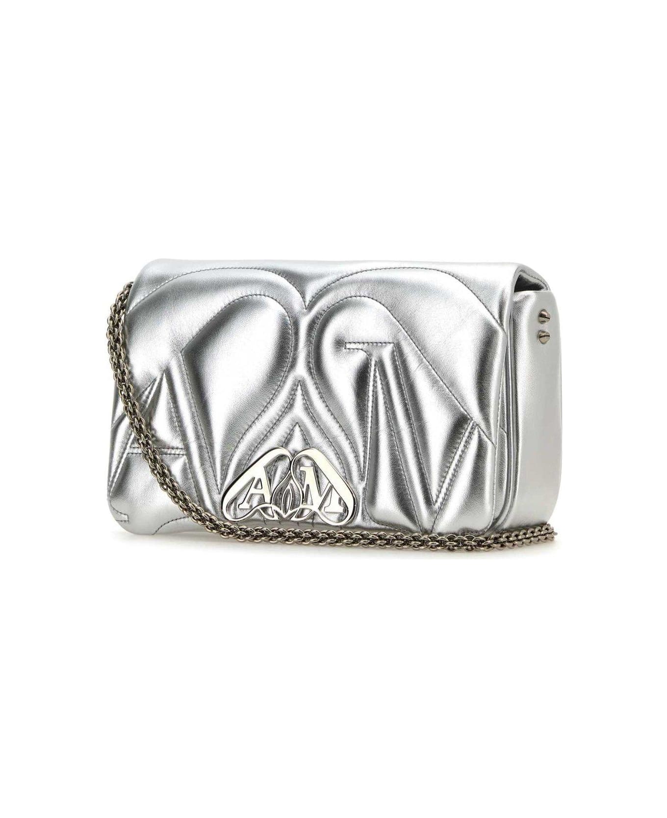 Alexander McQueen Silver Leather Small Seal Shoulder Bag - LIGHTSILVER