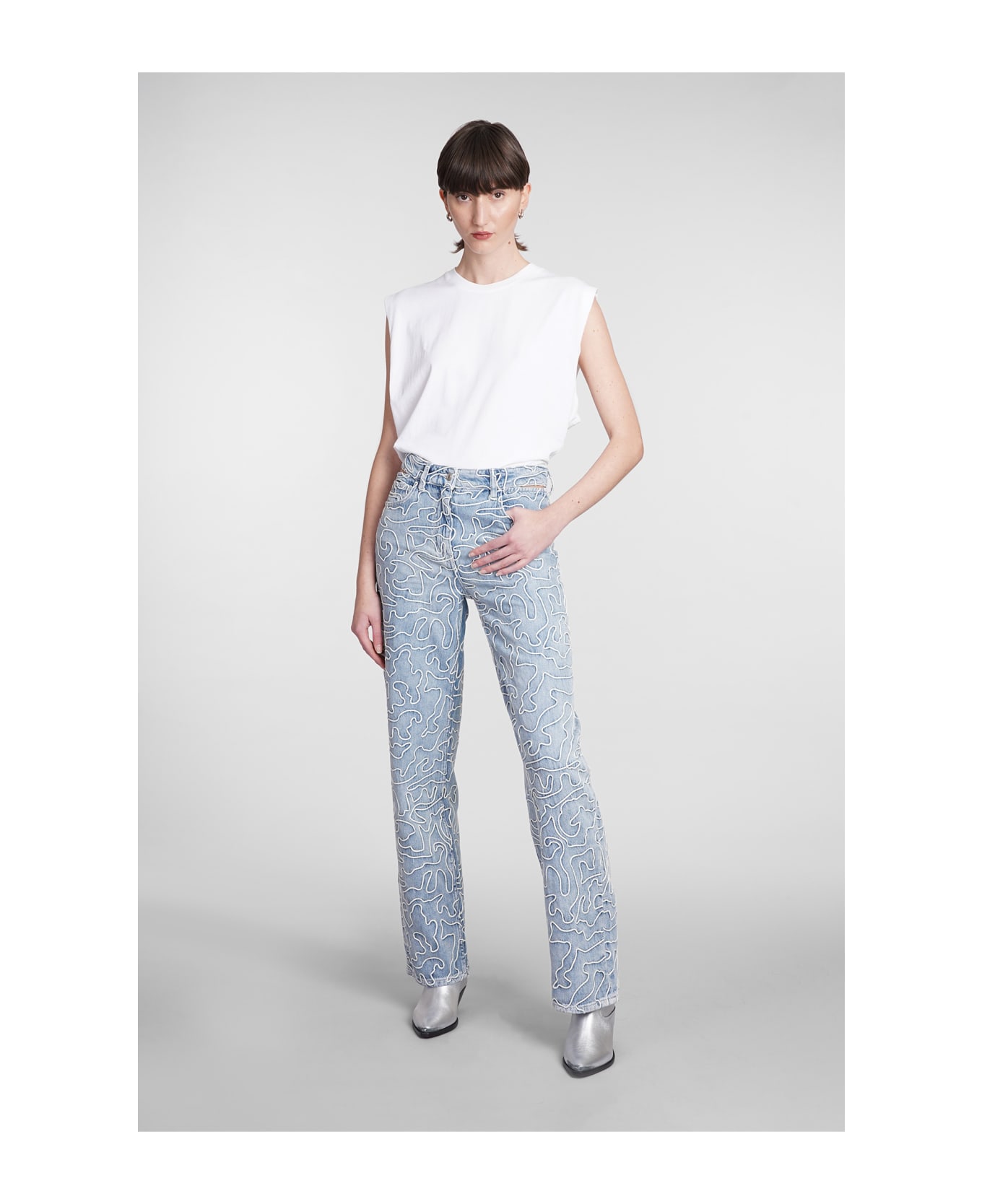 IRO Lambert 2 Jeans In Cyan Cotton - cyan