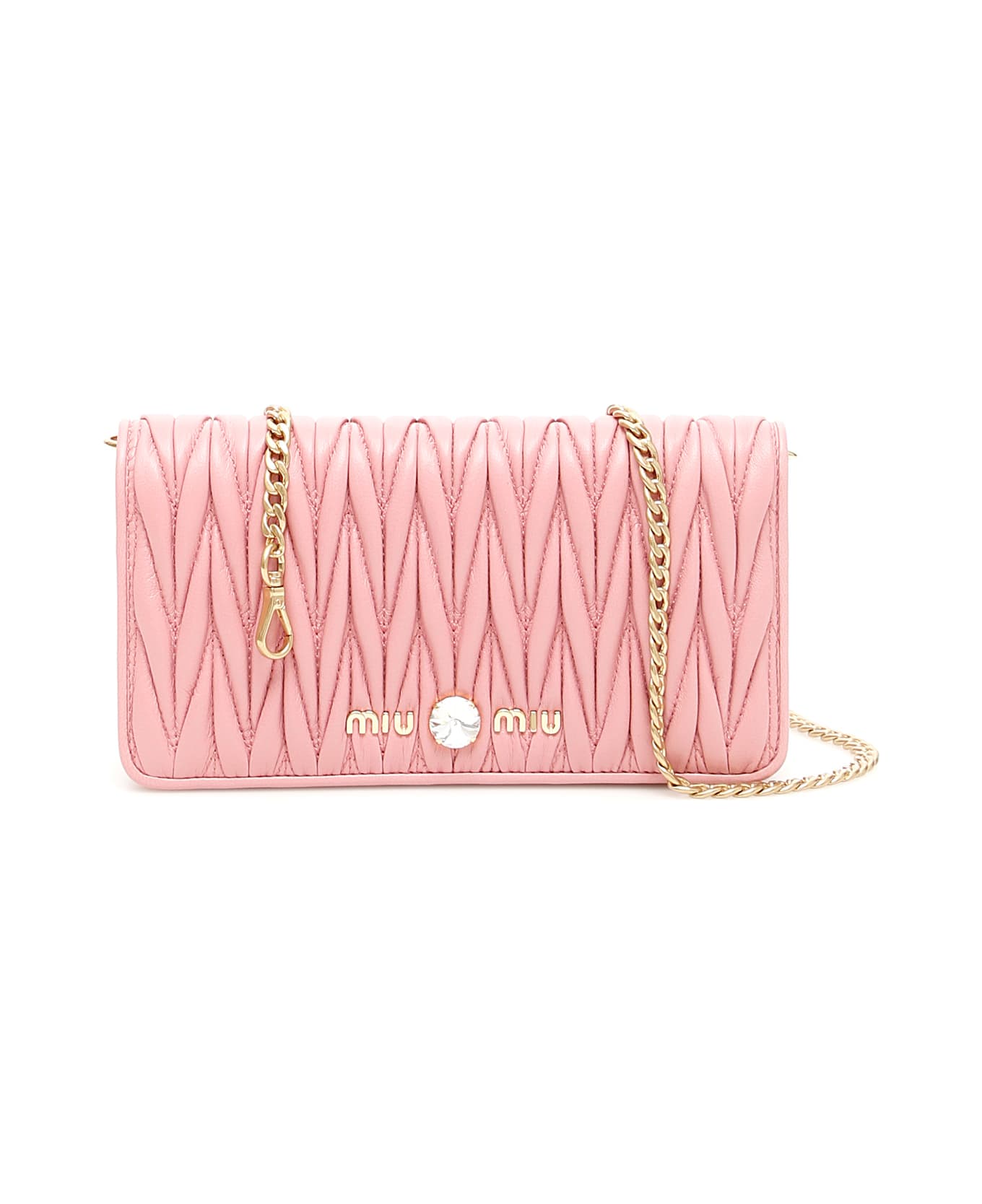 Miu Miu Matelassé Clutch With Chain - ROSA (Pink)