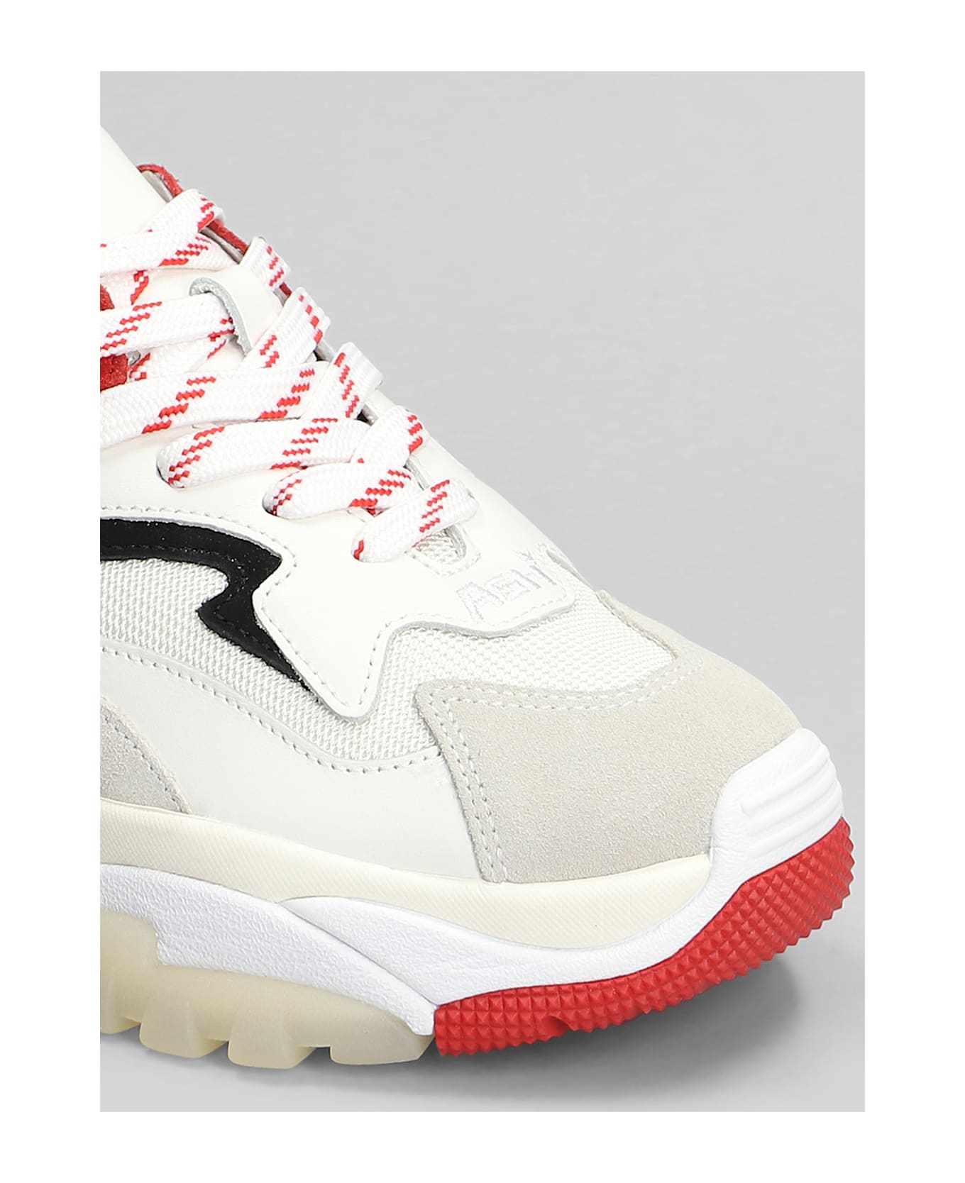 Ash Addict Sneakers In White Leather And Fabric - white